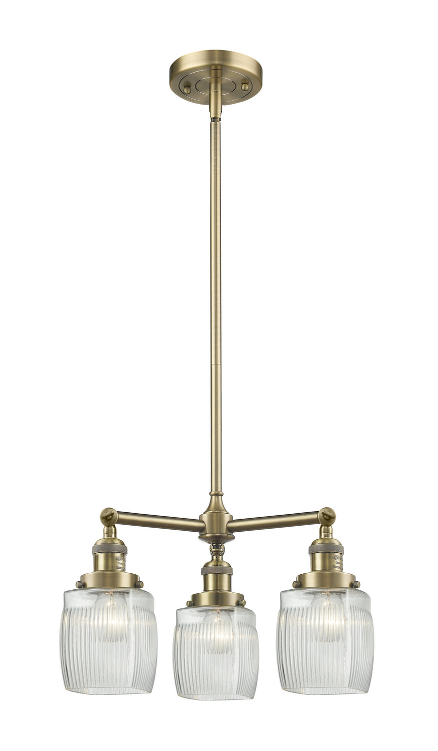 Innovations Franklin Restoration 207-AB-G302 Chandelier Light - Antique Brass