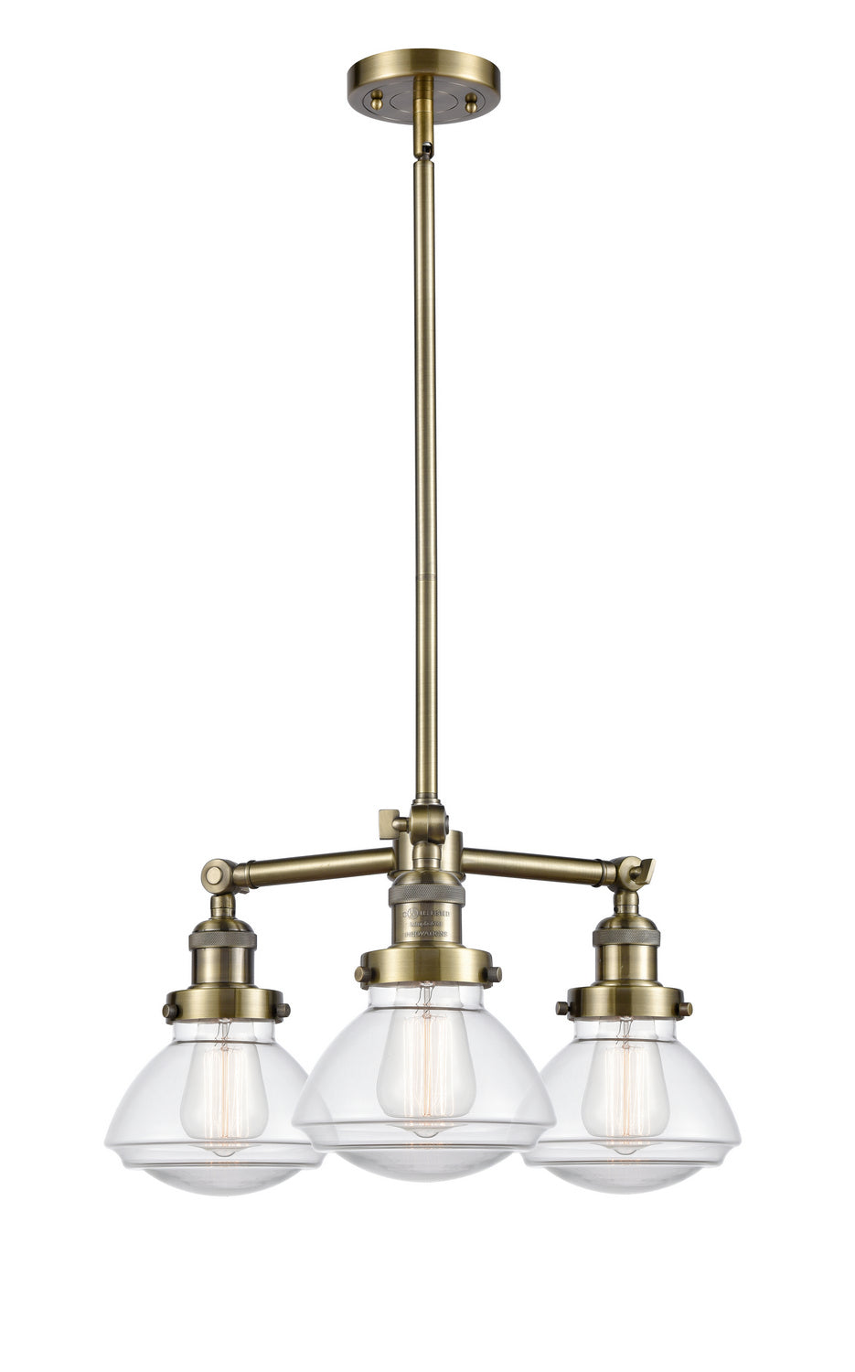 Innovations Franklin Restoration 207-AB-G322-LED Chandelier Light - Antique Brass