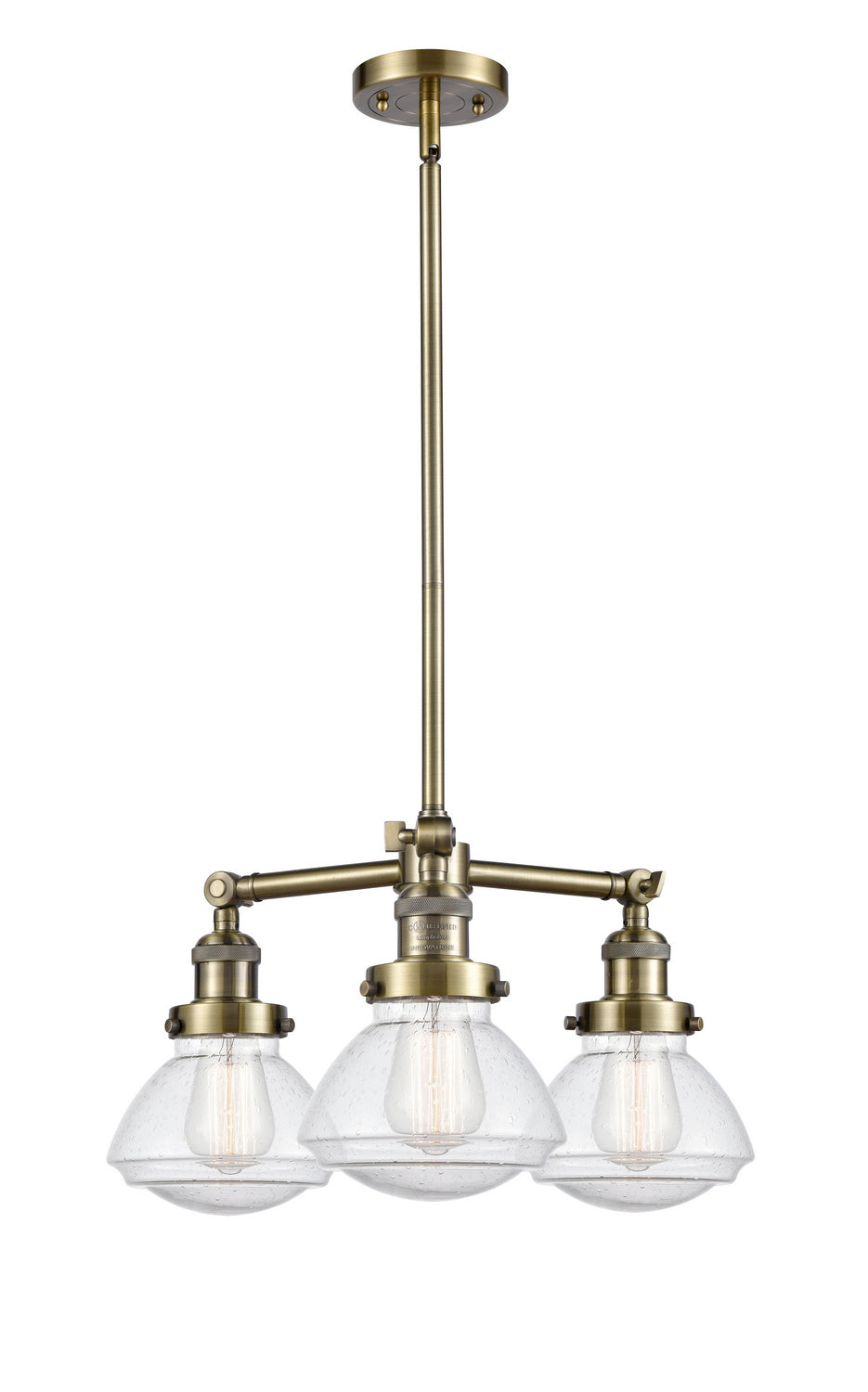 Innovations Franklin Restoration 207-AB-G324 Chandelier Light - Antique Brass