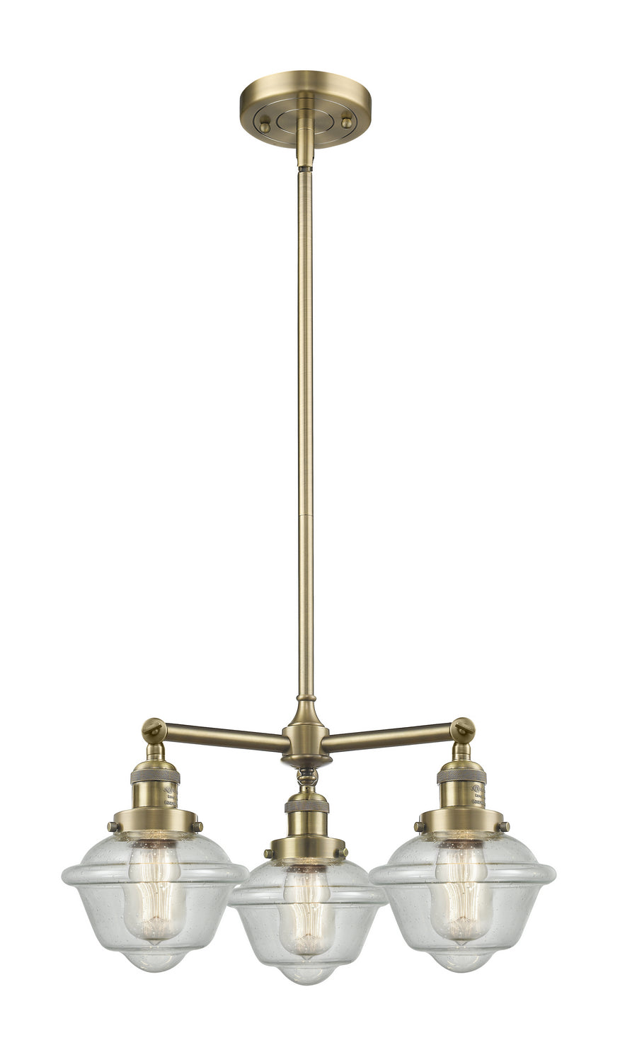 Innovations Franklin Restoration 207-AB-G534-LED Chandelier Light - Antique Brass