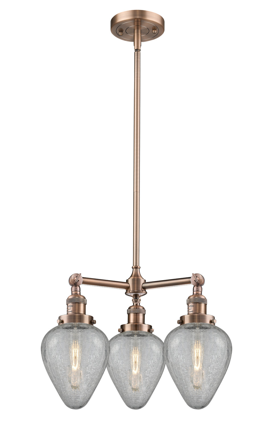 Innovations Franklin Restoration 207-AC-G165-LED Chandelier Light - Antique Copper