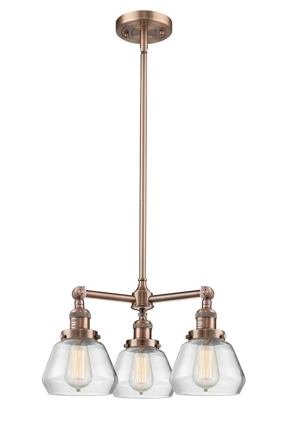 Innovations Franklin Restoration 207-AC-G172-LED Chandelier Light - Antique Copper