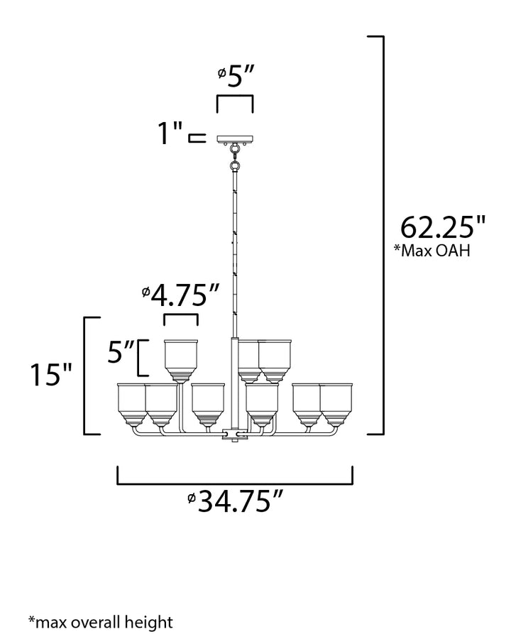 Maxim Acadia 12277CDSN Chandelier Light - Satin Nickel