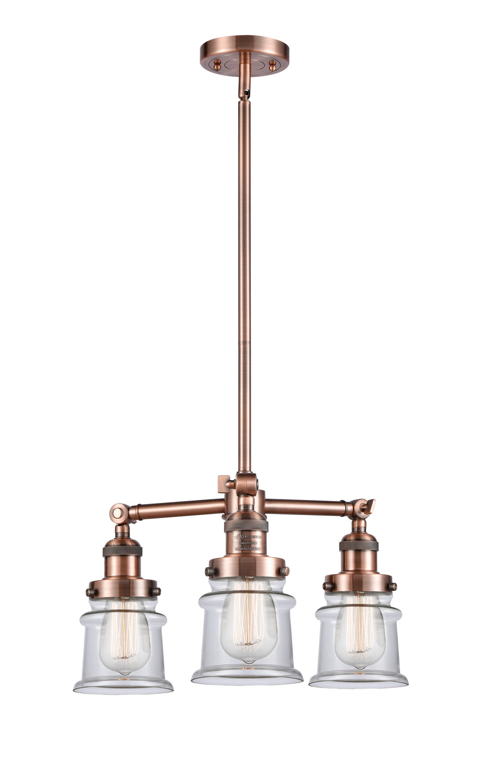 Innovations Franklin Restoration 207-AC-G182S-LED Chandelier Light - Antique Copper