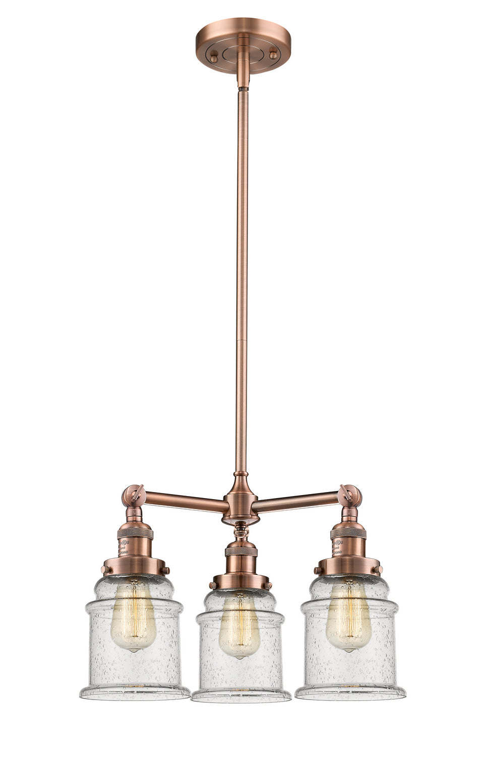 Innovations Franklin Restoration 207-AC-G184 Chandelier Light - Antique Copper