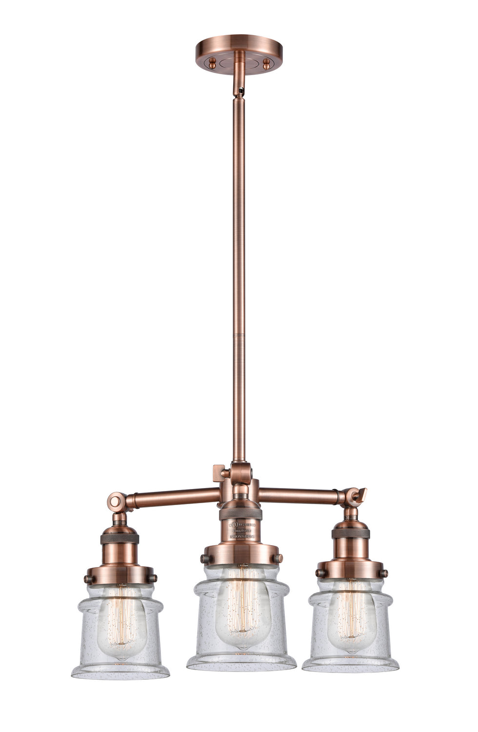 Innovations Franklin Restoration 207-AC-G184S-LED Chandelier Light - Antique Copper