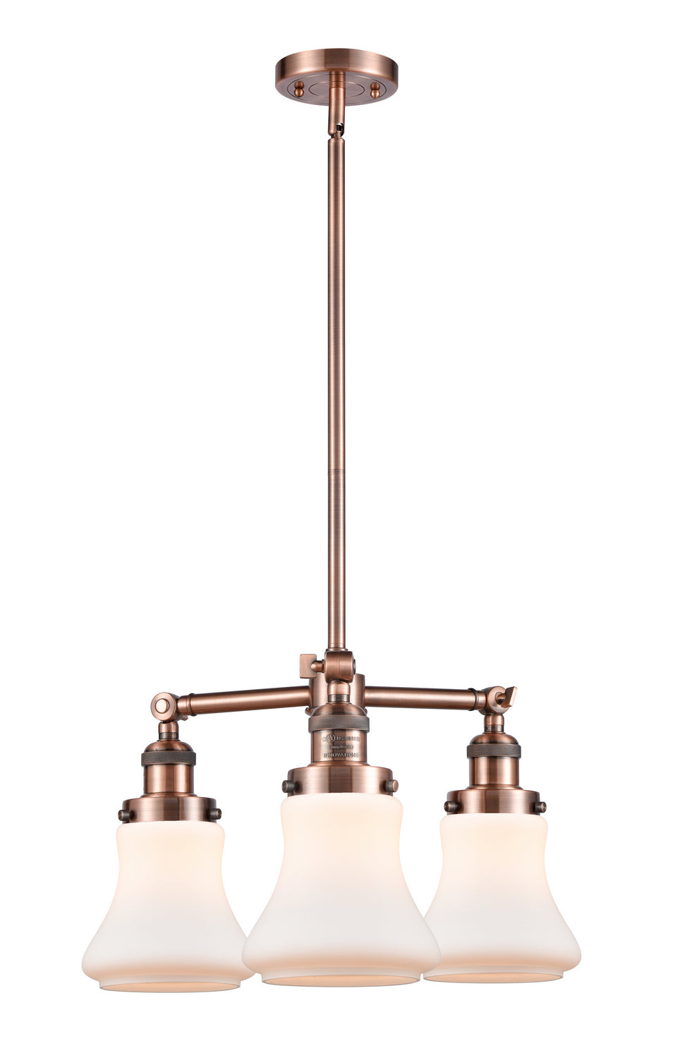 Innovations Franklin Restoration 207-AC-G191-LED Chandelier Light - Antique Copper