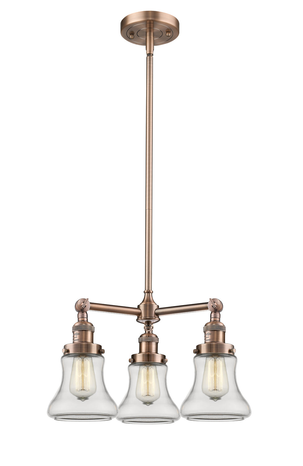 Innovations Franklin Restoration 207-AC-G192-LED Chandelier Light - Antique Copper