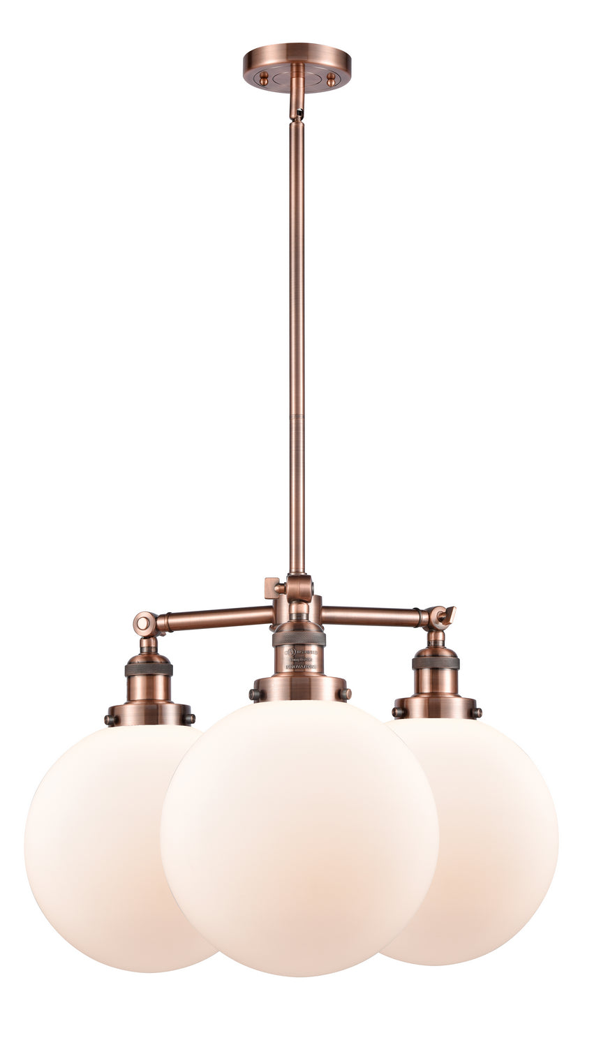Innovations Franklin Restoration 207-AC-G201-10-LED Chandelier Light - Antique Copper