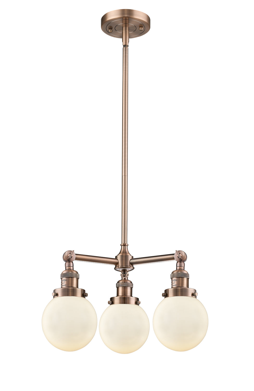 Innovations Franklin Restoration 207-AC-G201-6-LED Chandelier Light - Antique Copper