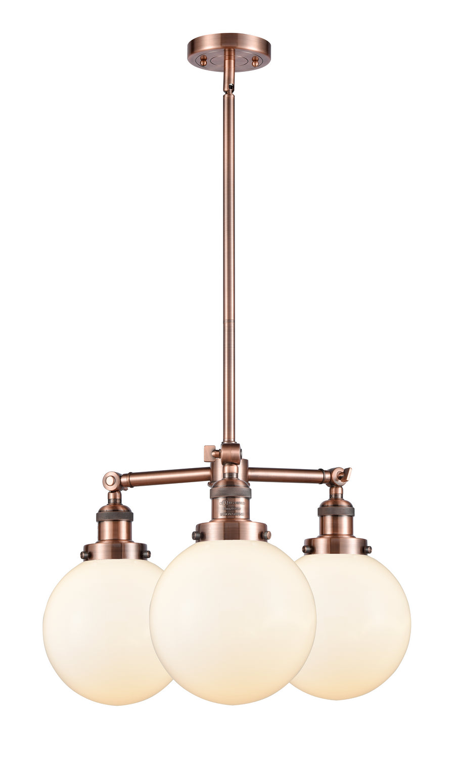 Innovations Franklin Restoration 207-AC-G201-8-LED Chandelier Light - Antique Copper