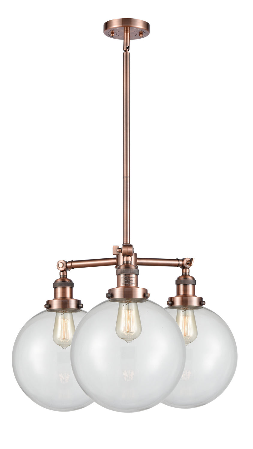 Innovations Franklin Restoration 207-AC-G202-10-LED Chandelier Light - Antique Copper