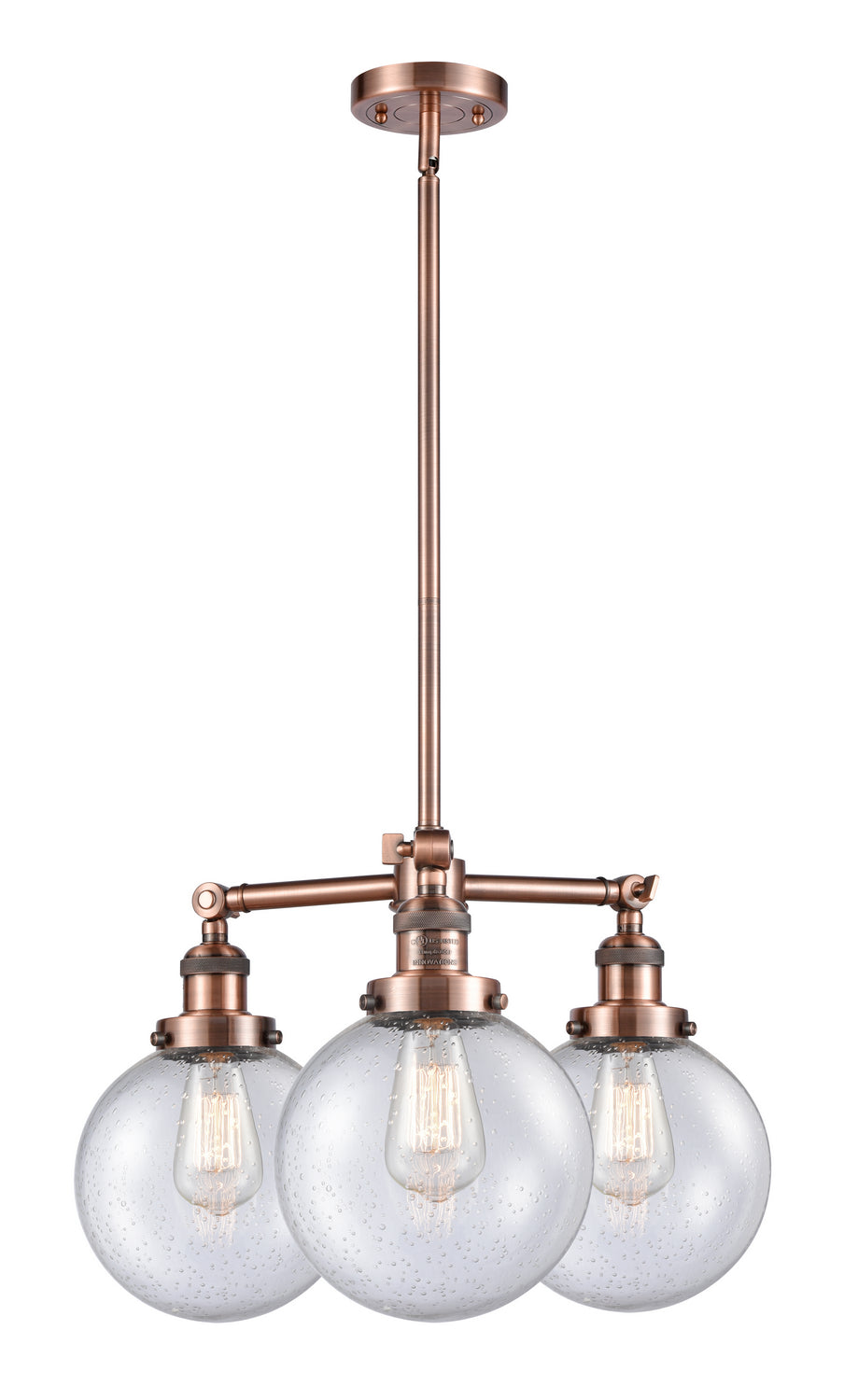 Innovations Franklin Restoration 207-AC-G204-8-LED Chandelier Light - Antique Copper