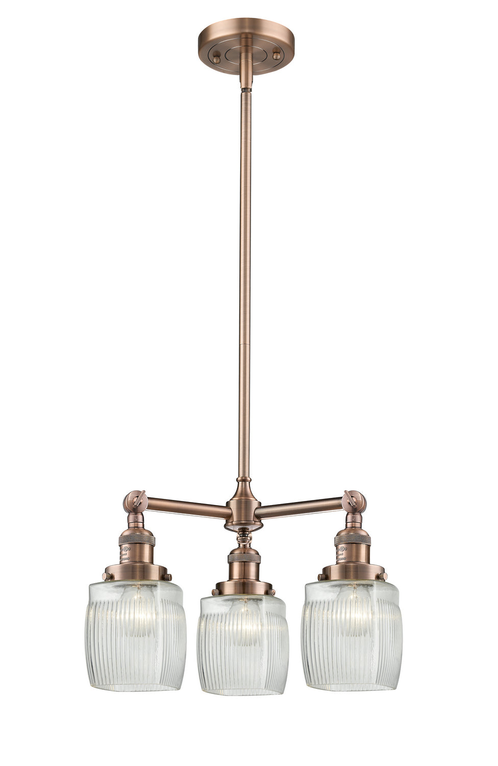Innovations Franklin Restoration 207-AC-G302 Chandelier Light - Antique Copper