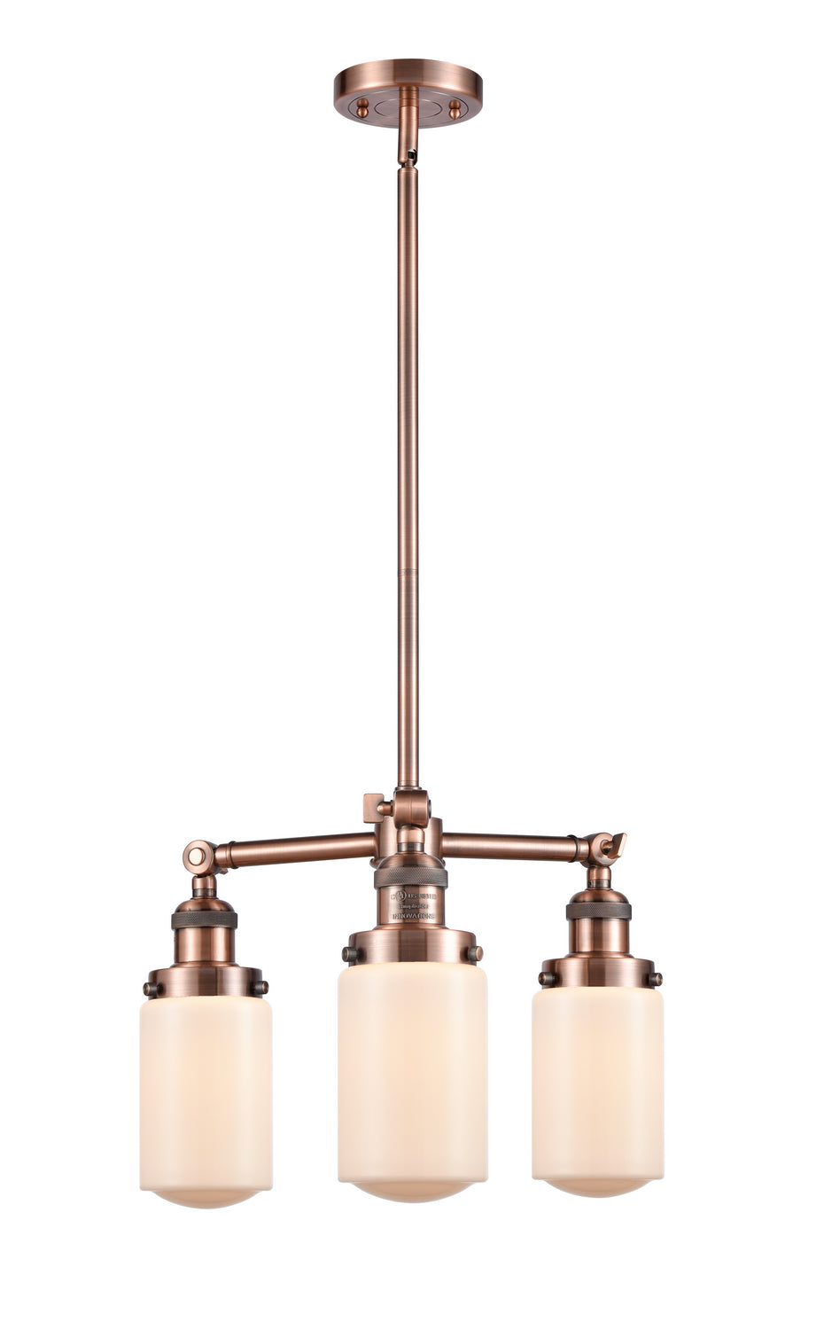Innovations Franklin Restoration 207-AC-G311-LED Chandelier Light - Antique Copper