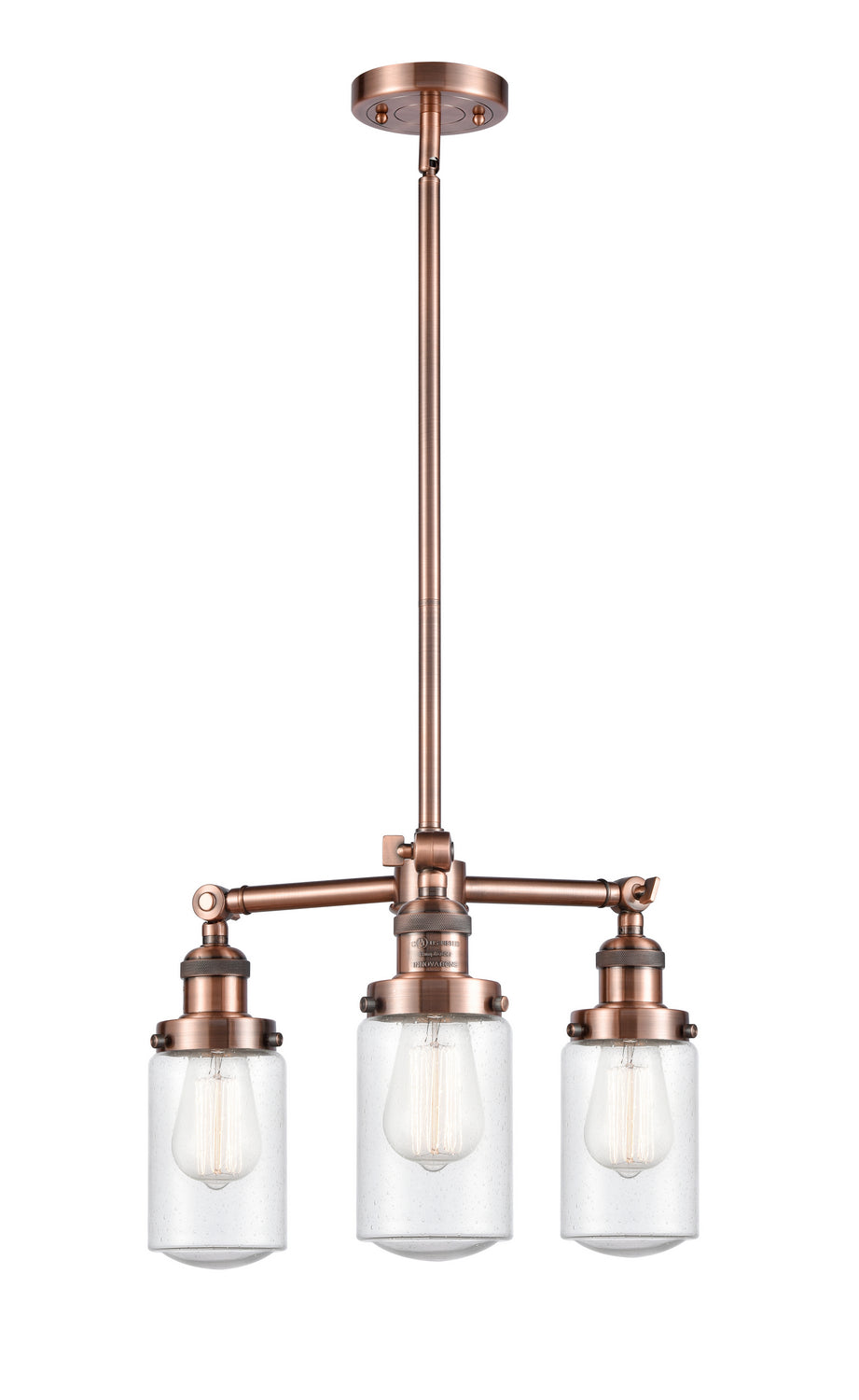 Innovations Franklin Restoration 207-AC-G314-LED Chandelier Light - Antique Copper