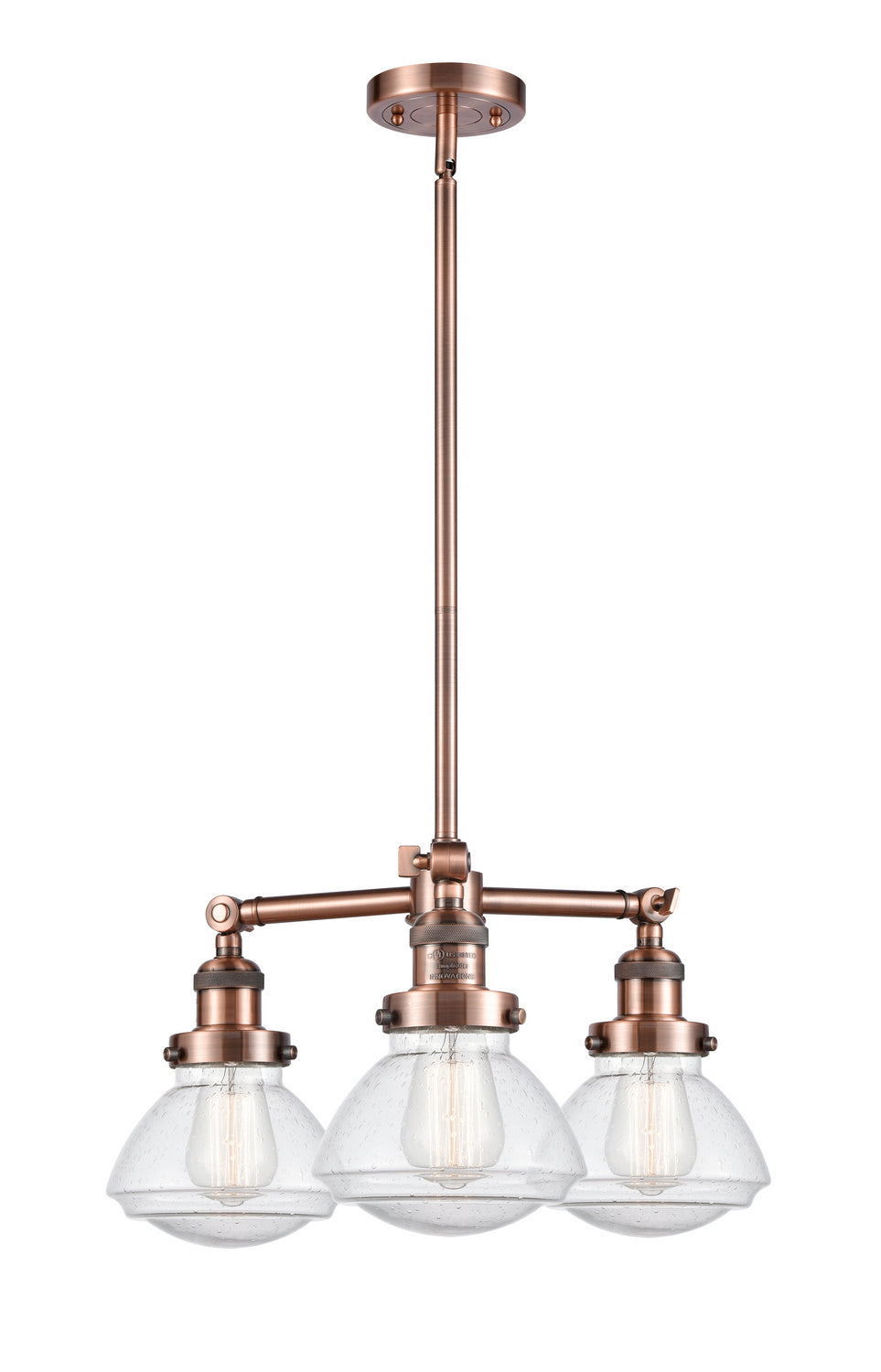 Innovations Franklin Restoration 207-AC-G324-LED Chandelier Light - Antique Copper