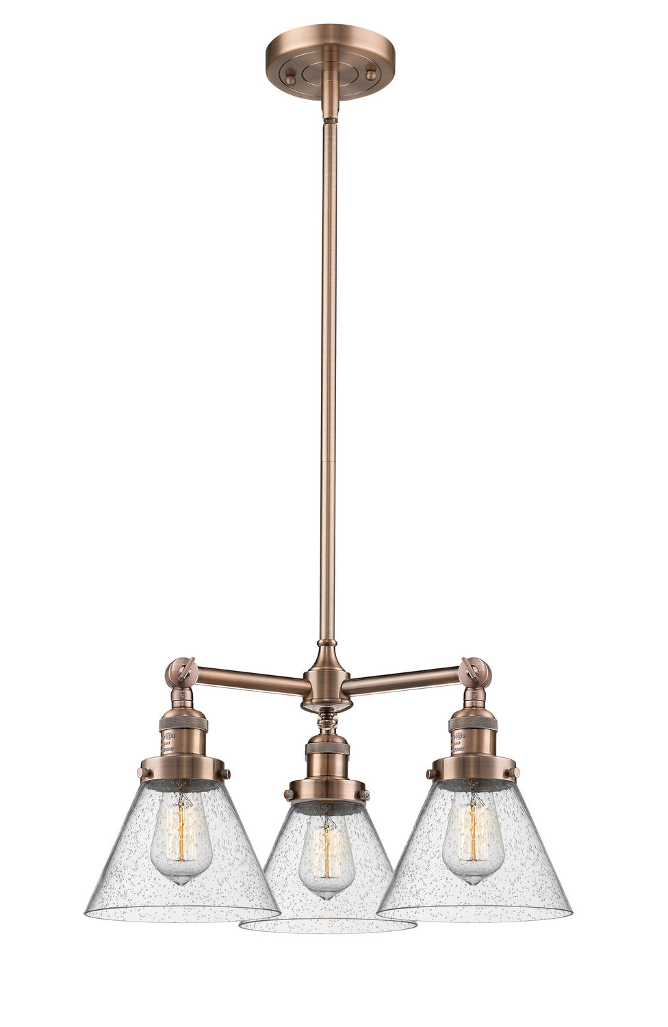 Innovations Franklin Restoration 207-AC-G44-LED Chandelier Light - Antique Copper