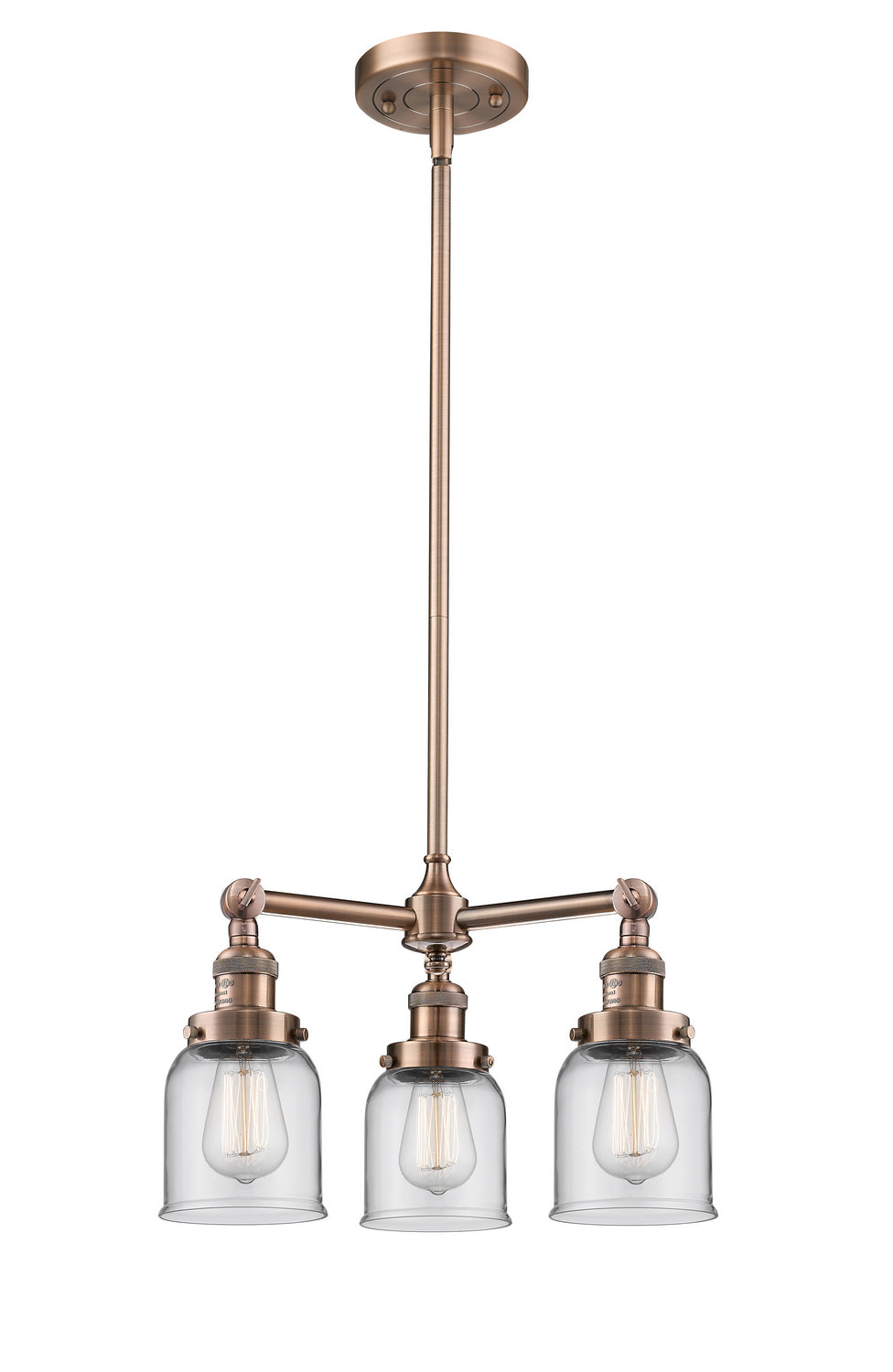 Innovations Franklin Restoration 207-AC-G52-LED Chandelier Light - Antique Copper