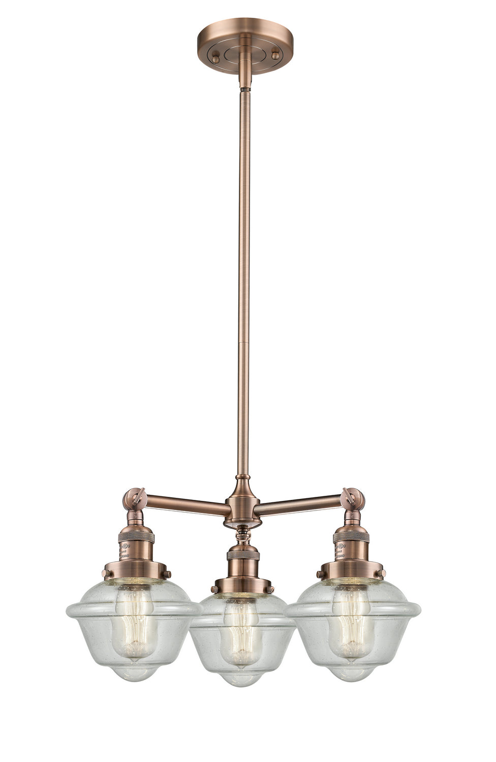 Innovations Franklin Restoration 207-AC-G534 Chandelier Light - Antique Copper