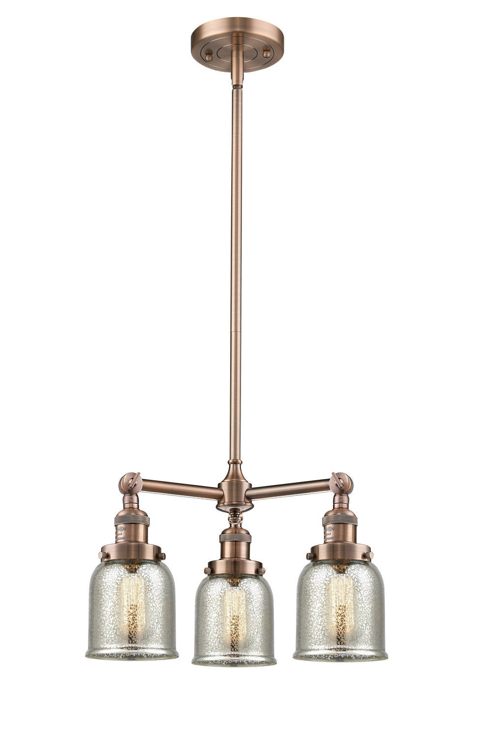 Innovations Franklin Restoration 207-AC-G58-LED Chandelier Light - Antique Copper