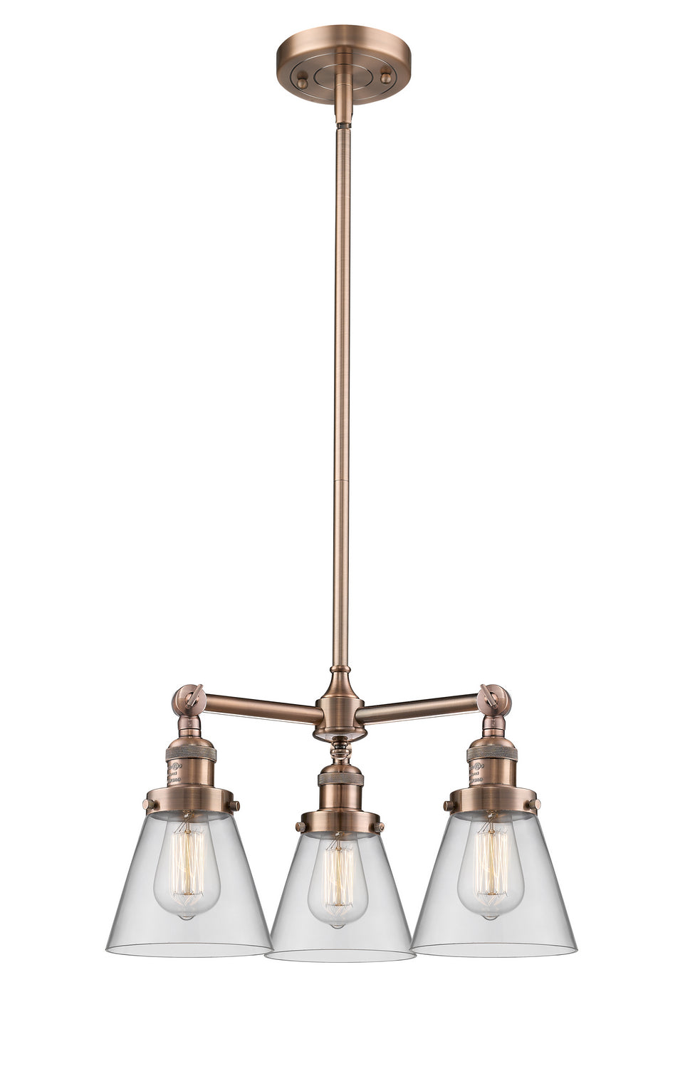 Innovations Franklin Restoration 207-AC-G62-LED Chandelier Light - Antique Copper