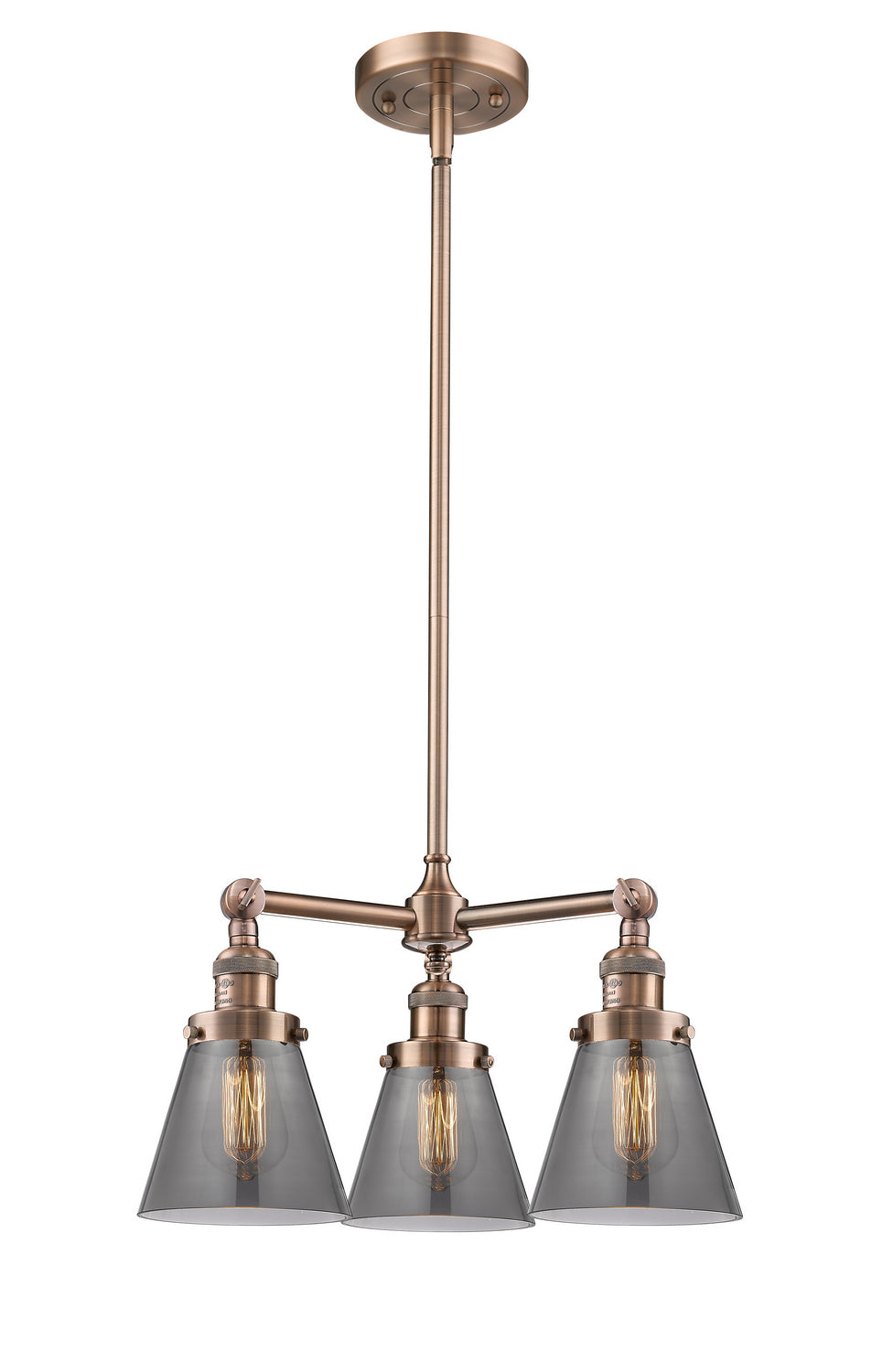 Innovations Franklin Restoration 207-AC-G63-LED Chandelier Light - Antique Copper