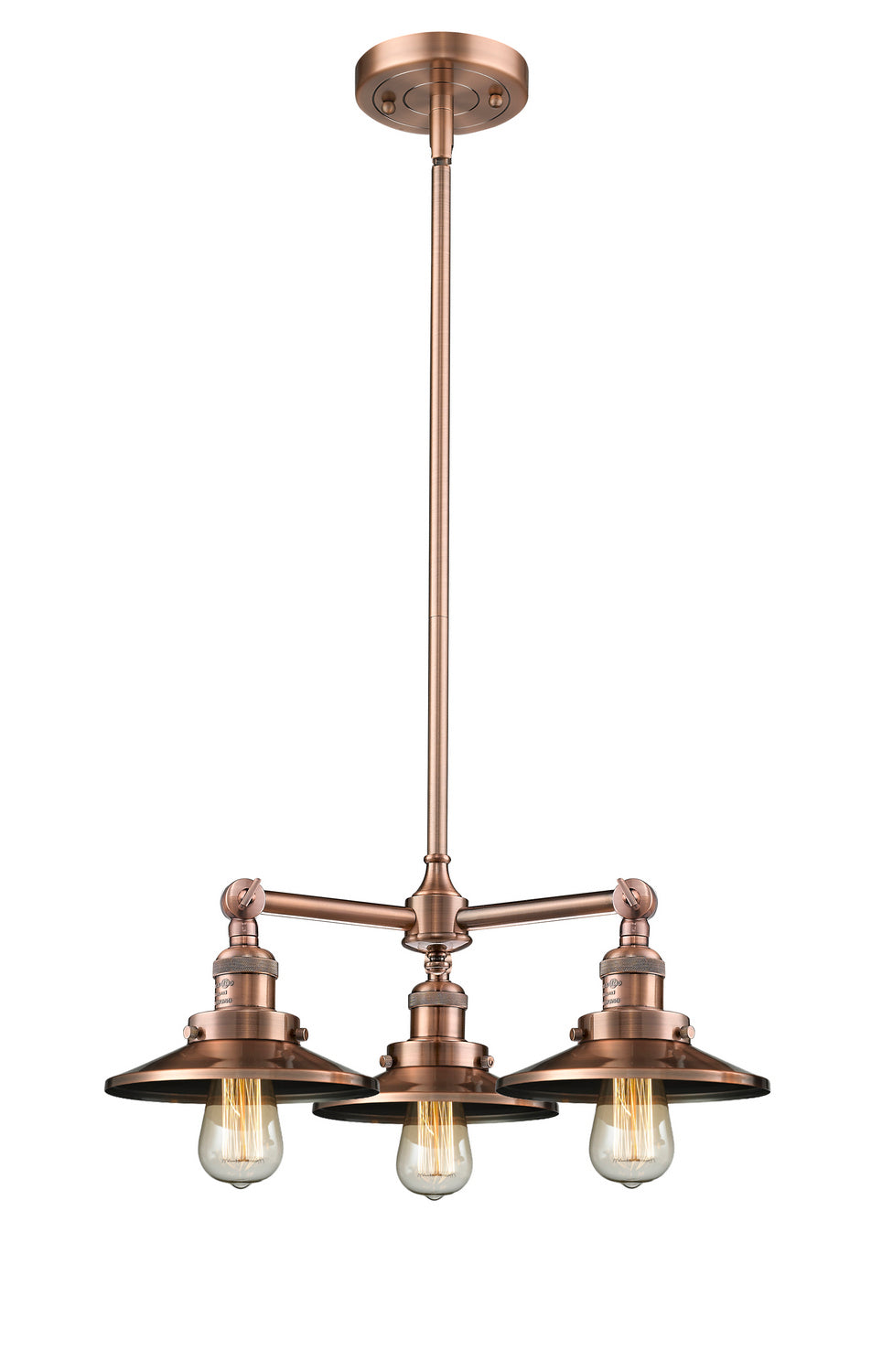 Innovations Franklin Restoration 207-AC-M3-LED Chandelier Light - Antique Copper