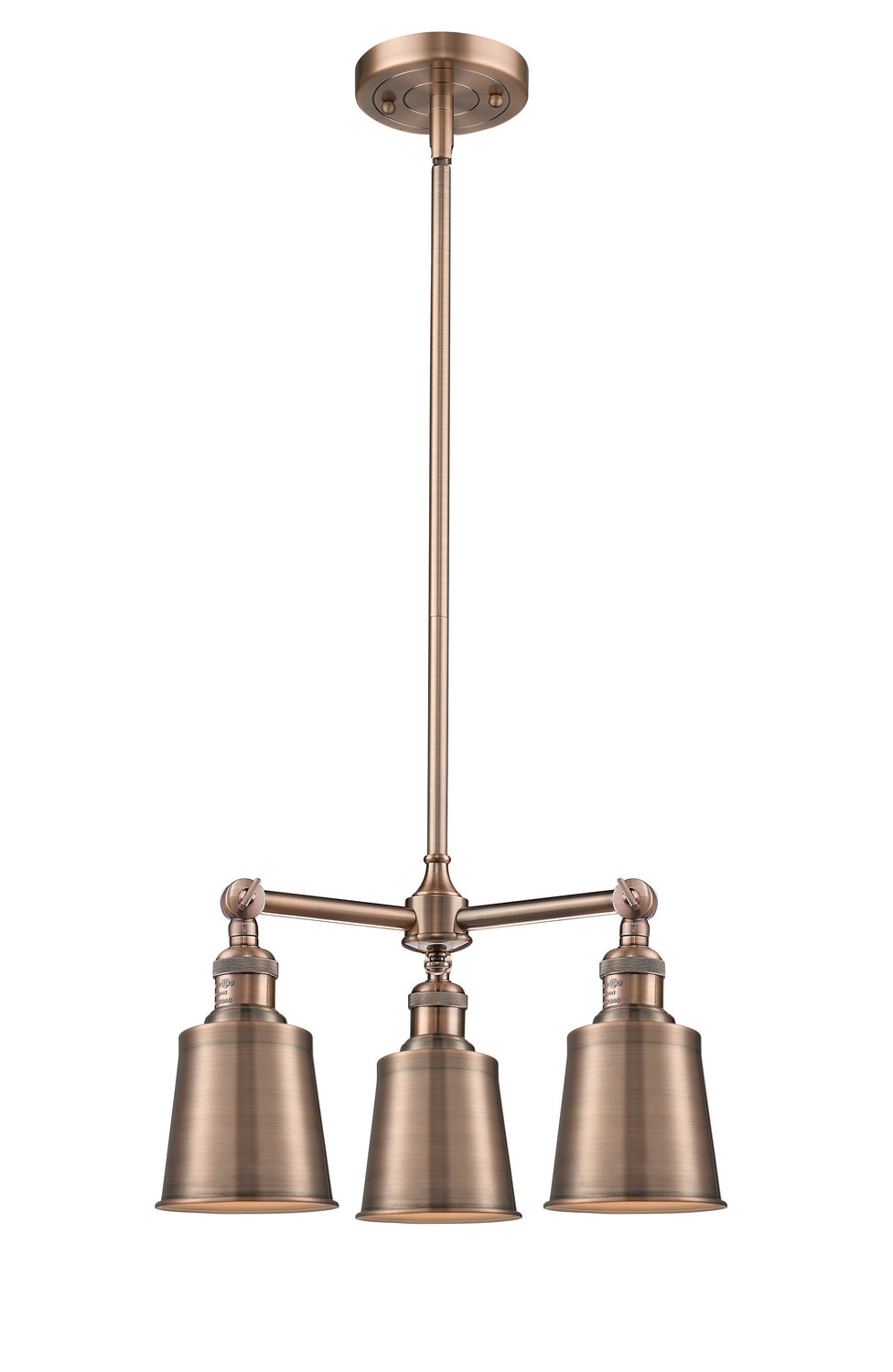 Innovations Franklin Restoration 207-AC-M9-AC Chandelier Light - Antique Copper