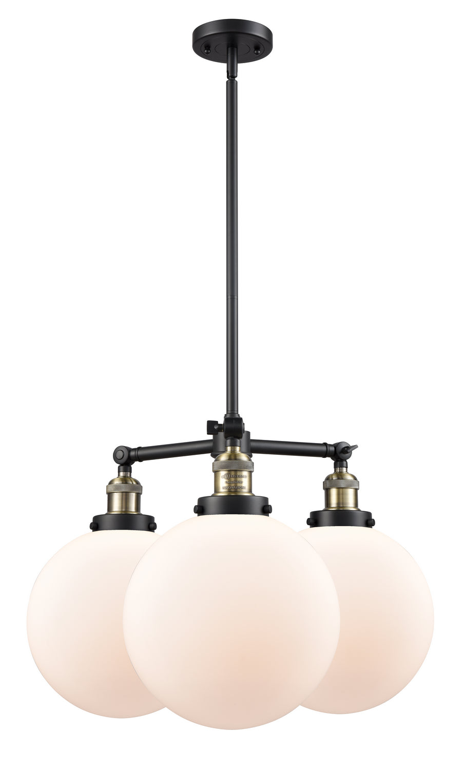 Innovations Franklin Restoration 207-BAB-G201-10-LED Chandelier Light - Black Antique Brass