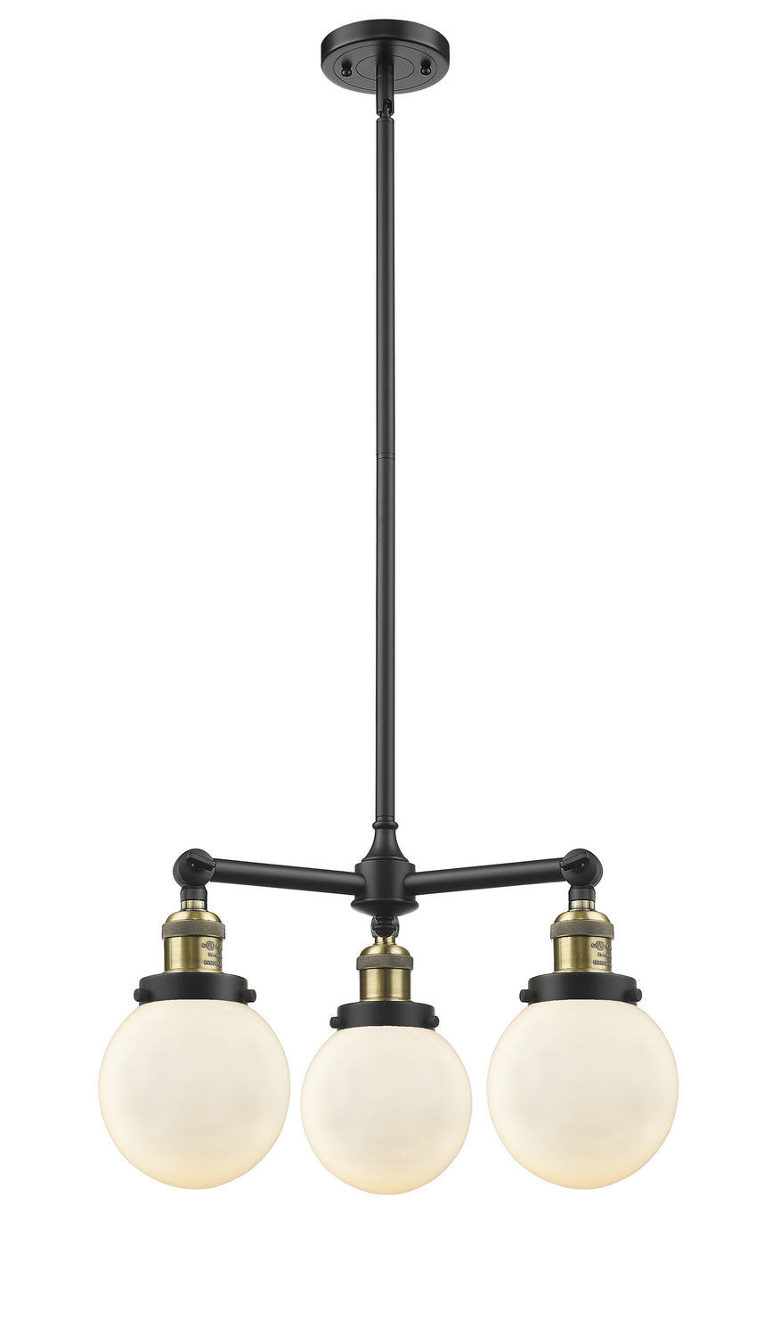 Innovations Franklin Restoration 207-BAB-G201-6-LED Chandelier Light - Black Antique Brass