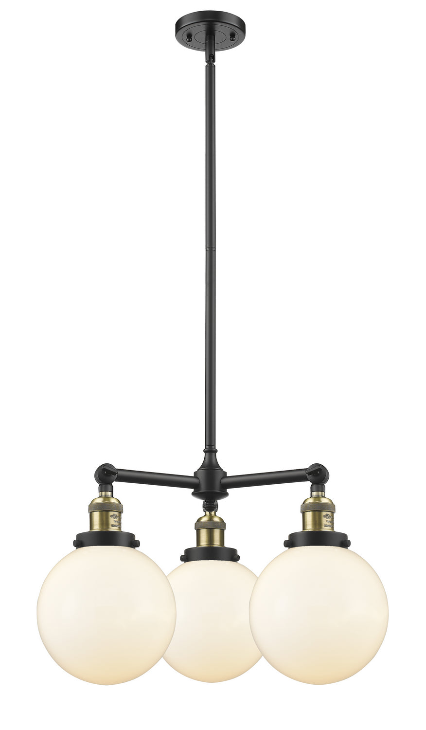 Innovations Franklin Restoration 207-BAB-G201-8 Chandelier Light - Black Antique Brass