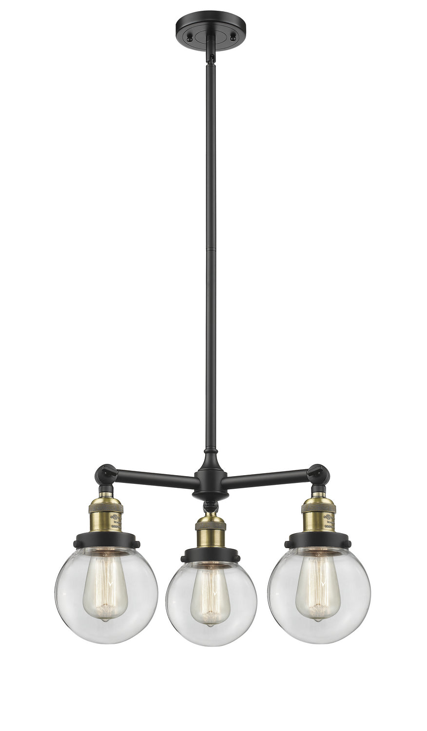 Innovations Franklin Restoration 207-BAB-G202-6-LED Chandelier Light - Black Antique Brass
