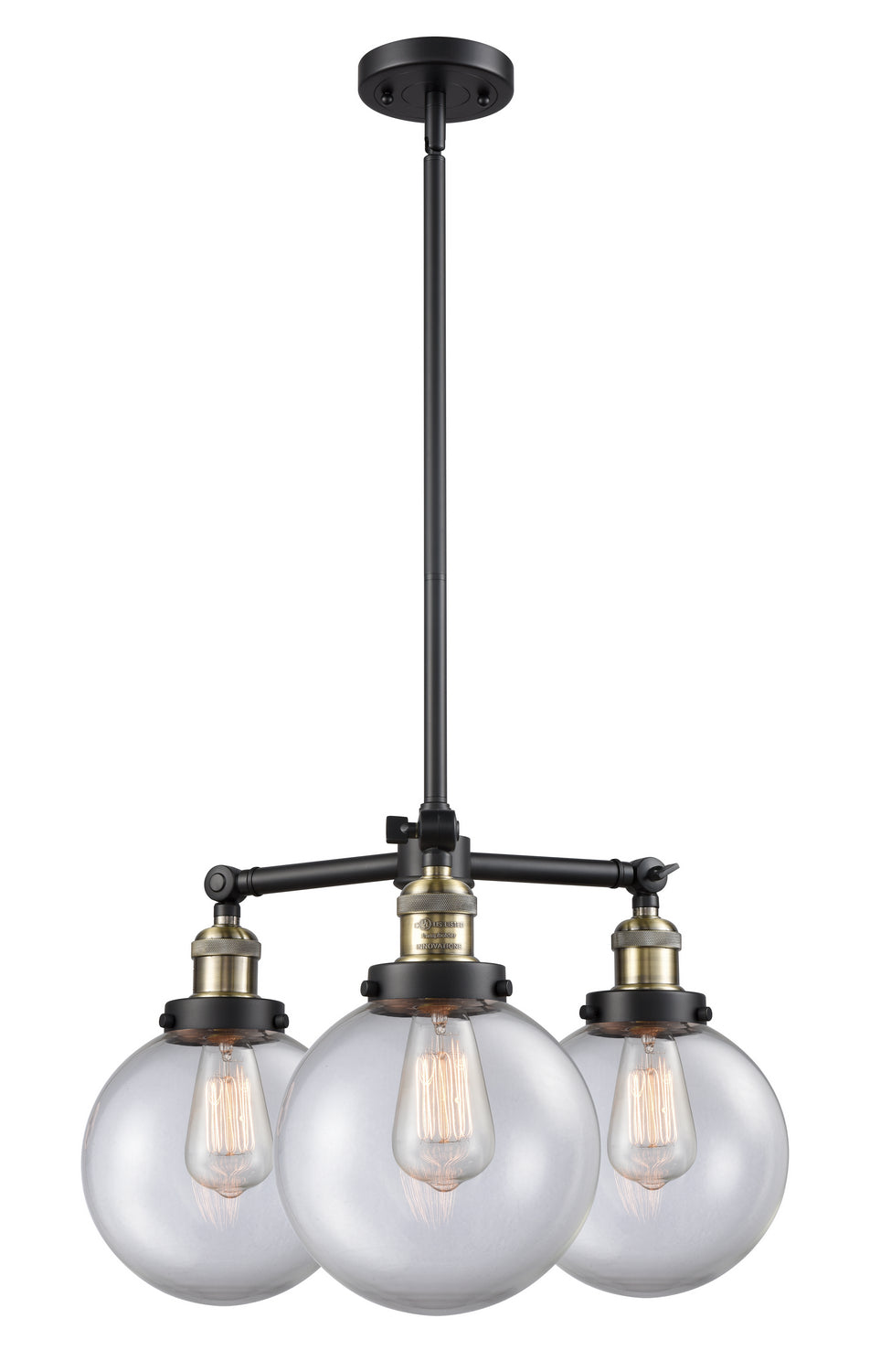 Innovations Franklin Restoration 207-BAB-G202-8-LED Chandelier Light - Black Antique Brass
