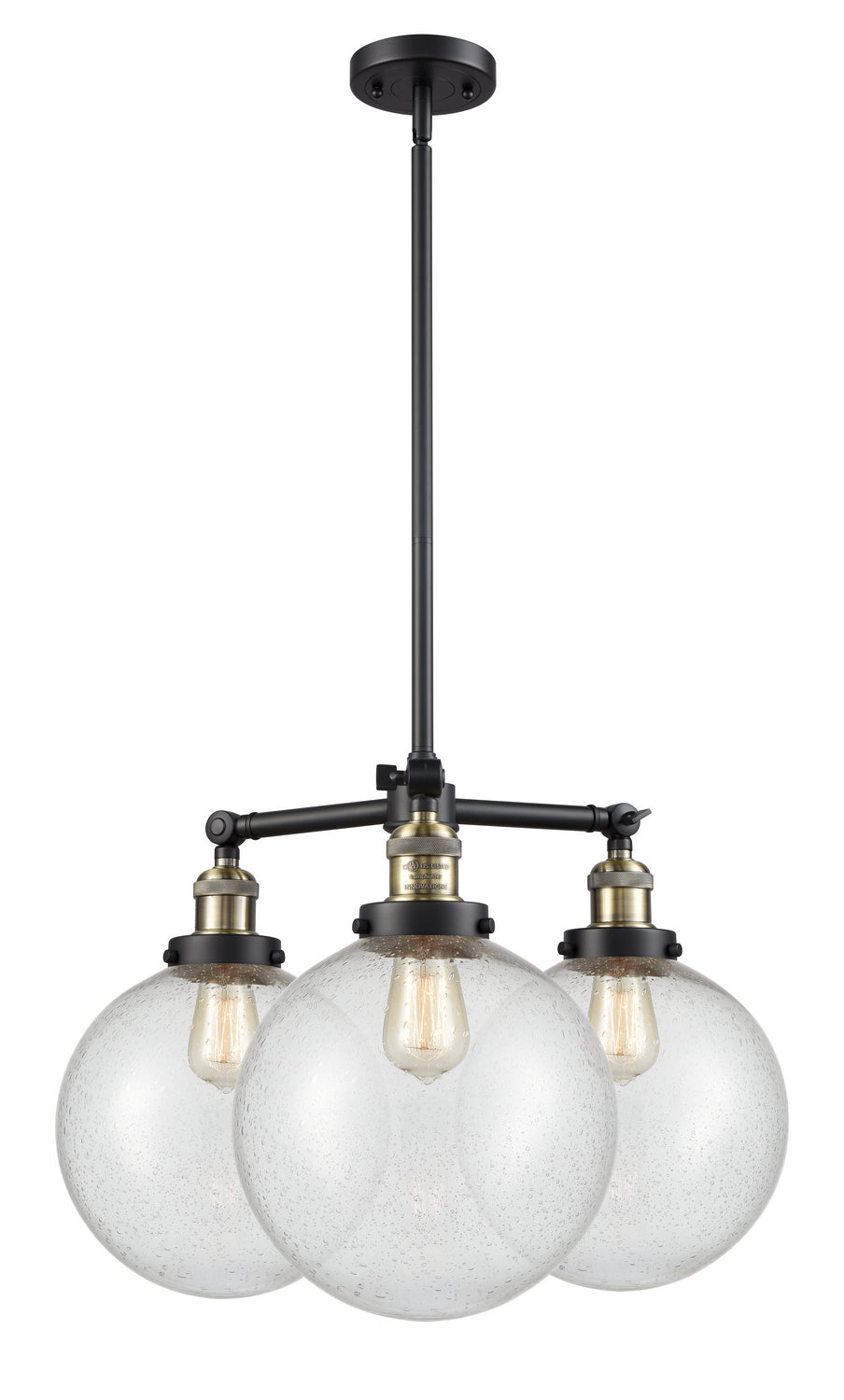 Innovations Franklin Restoration 207-BAB-G204-10-LED Chandelier Light - Black Antique Brass