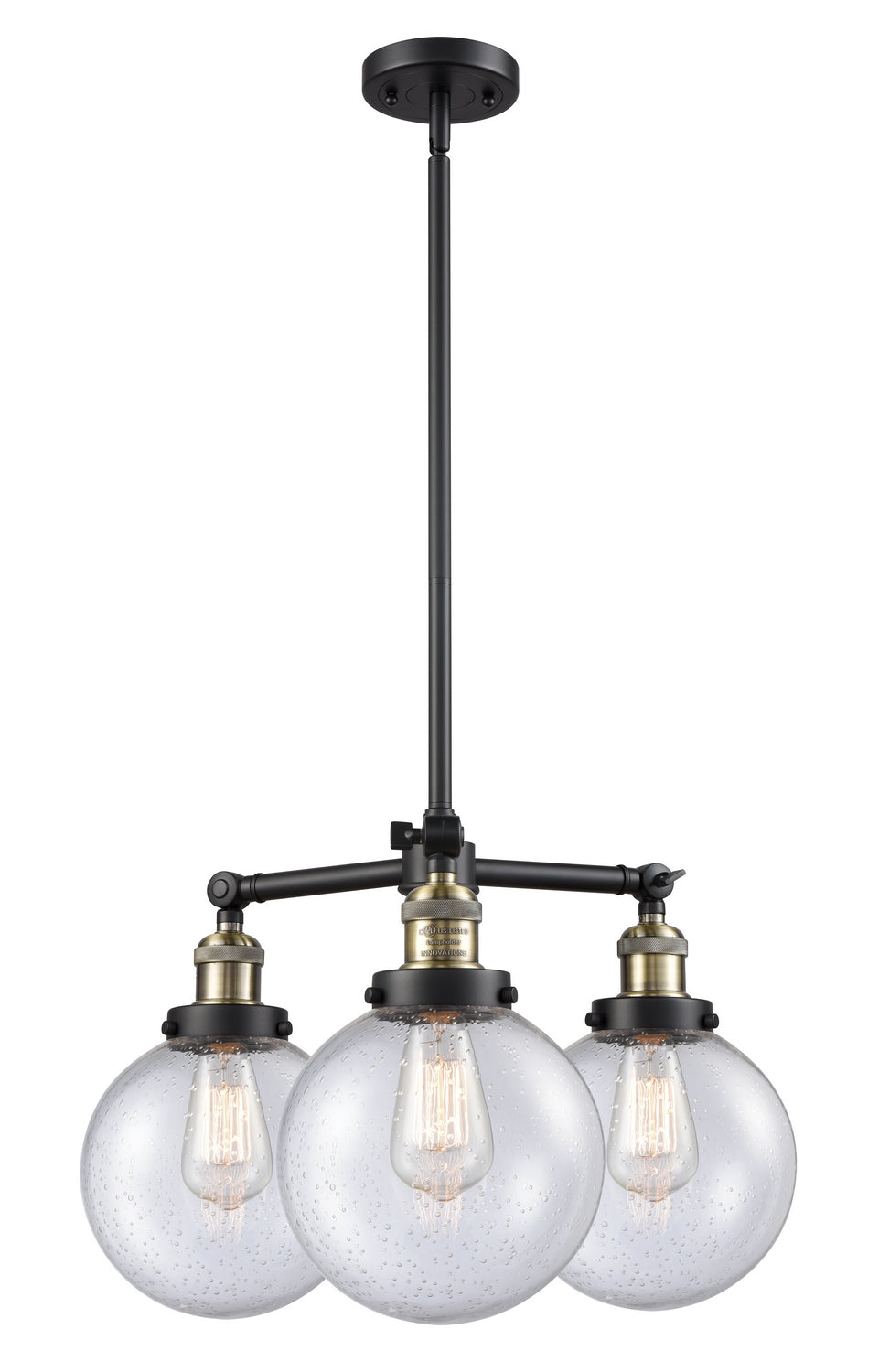 Innovations Franklin Restoration 207-BAB-G204-8 Chandelier Light - Black Antique Brass