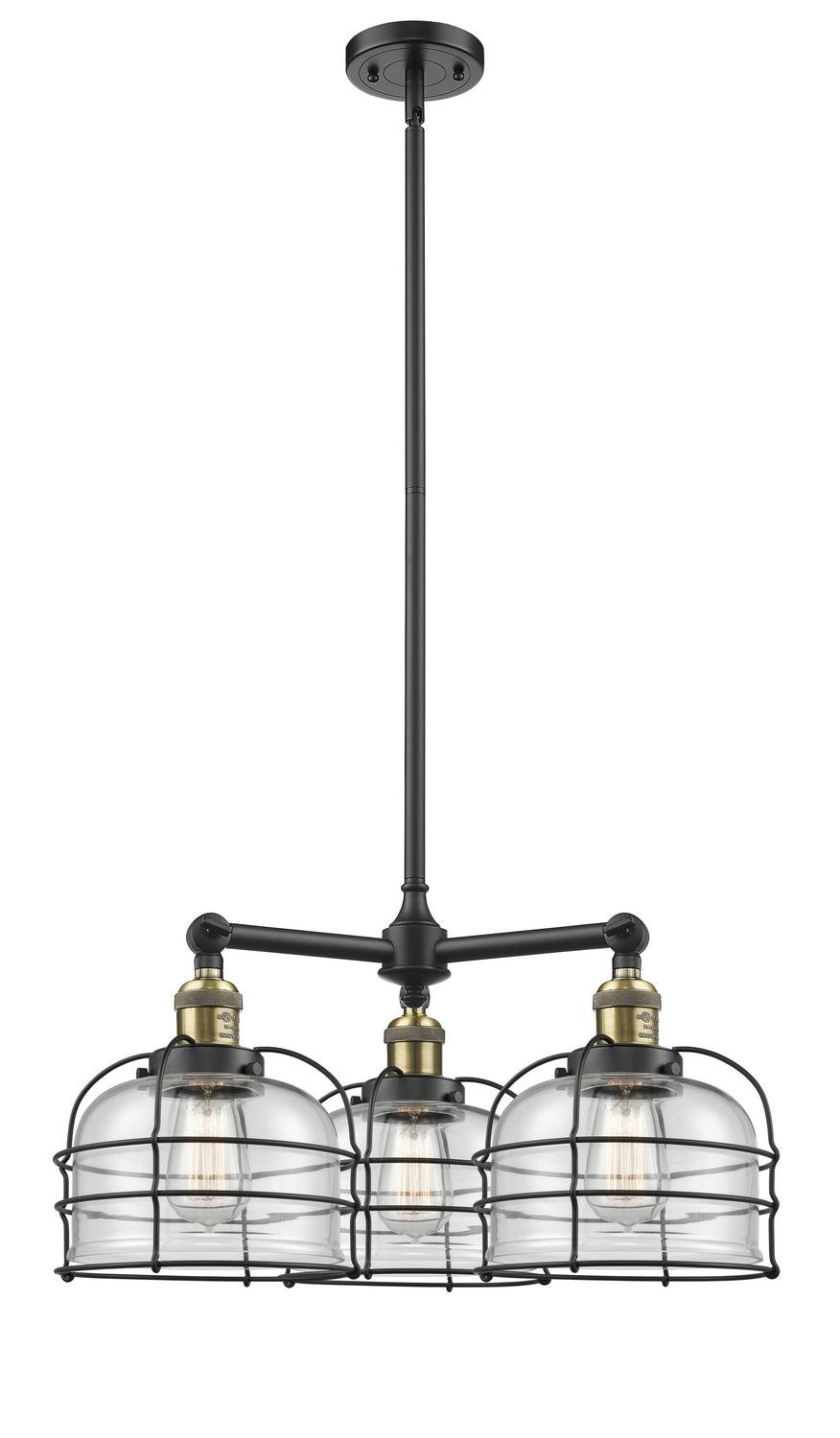 Innovations Franklin Restoration 207-BAB-G72-CE-LED Chandelier Light - Black Antique Brass