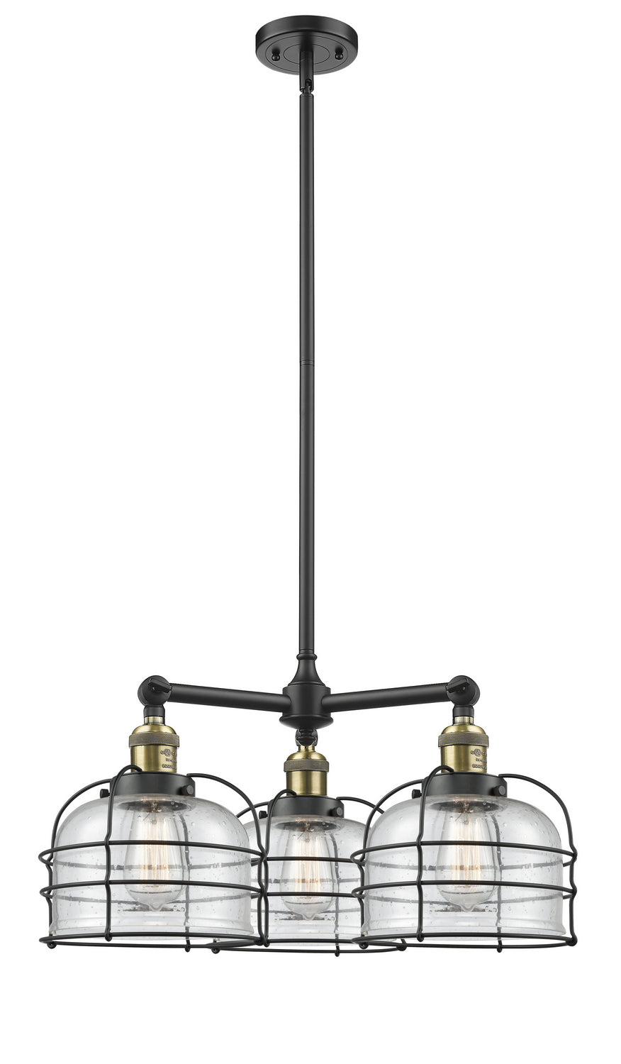Innovations Franklin Restoration 207-BAB-G74-CE Chandelier Light - Black Antique Brass