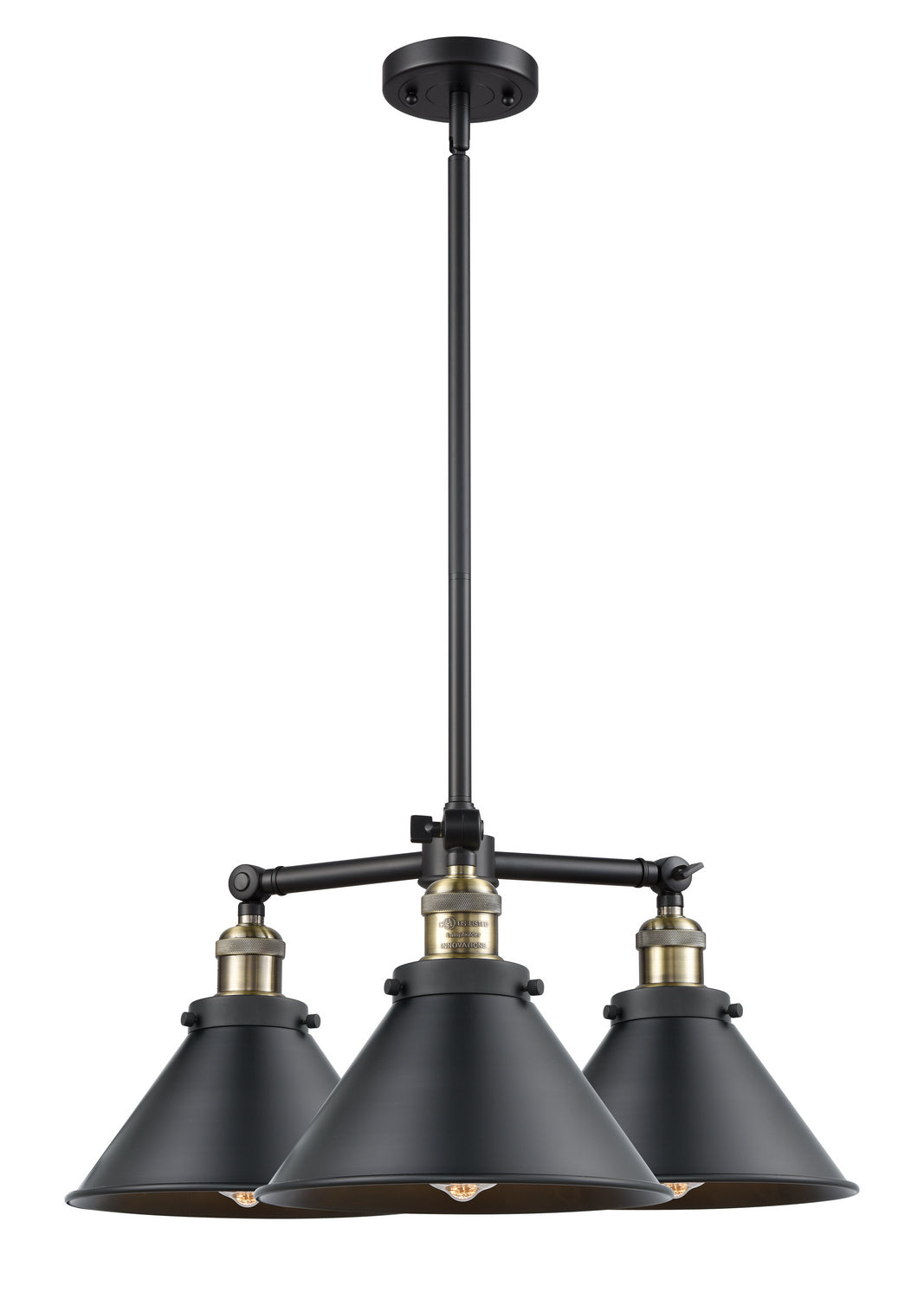 Innovations Franklin Restoration 207-BAB-M10 Chandelier Light - Black Antique Brass