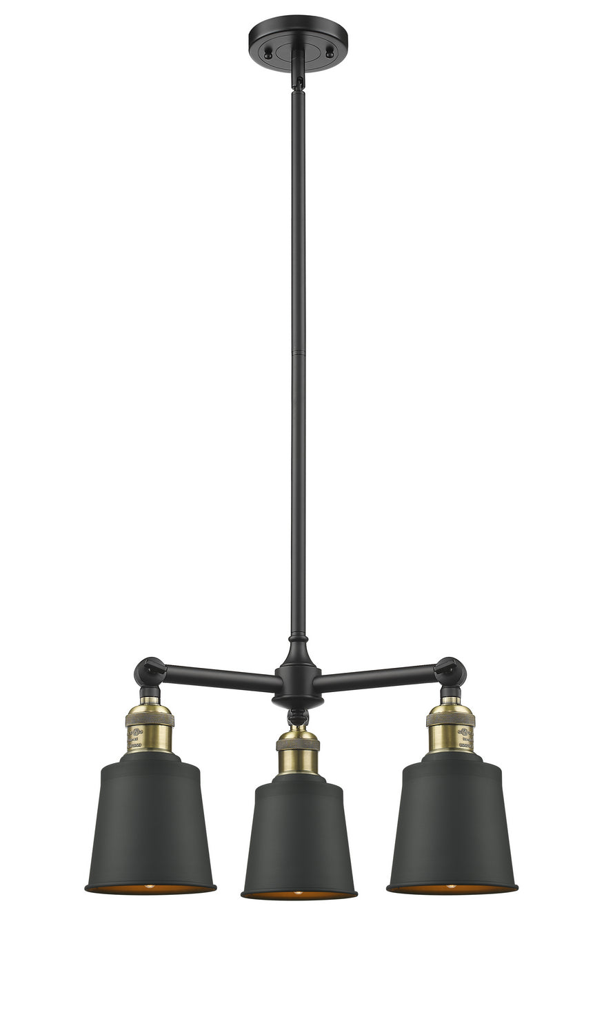 Innovations Franklin Restoration 207-BAB-M9-BK Chandelier Light - Black Antique Brass