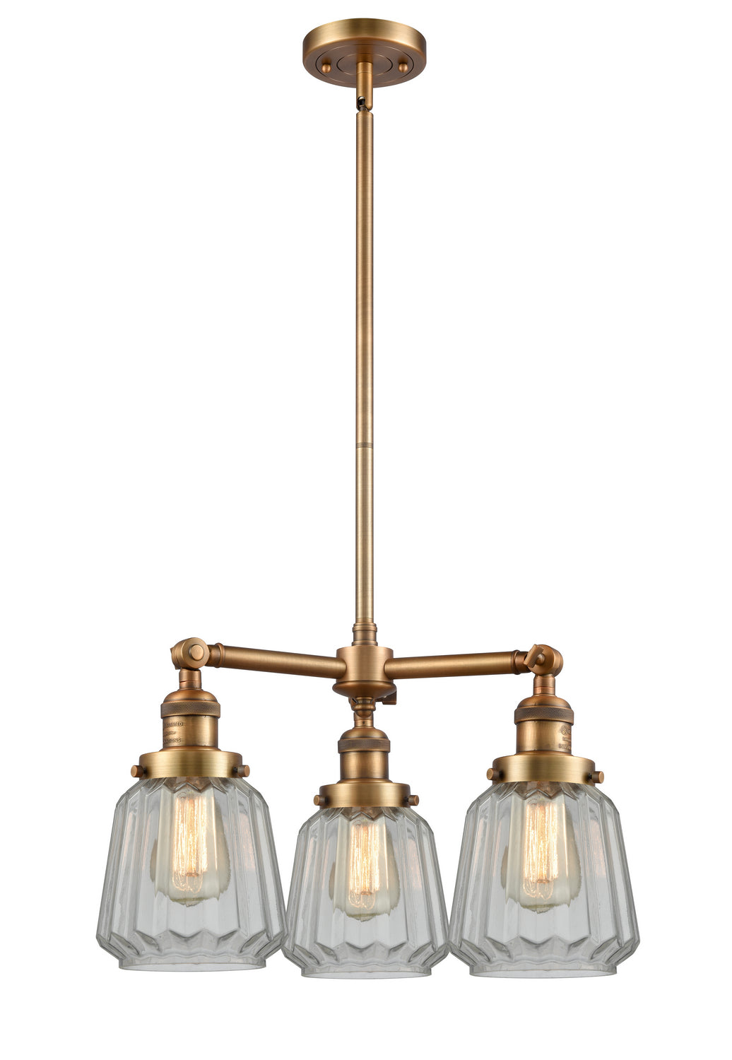 Innovations Franklin Restoration 207-BB-G142-LED Chandelier Light - Brushed Brass