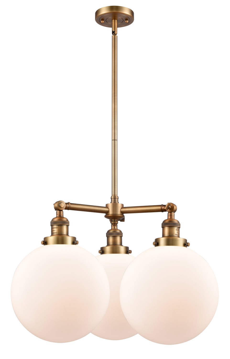 Innovations Franklin Restoration 207-BB-G201-10-LED Chandelier Light - Brushed Brass