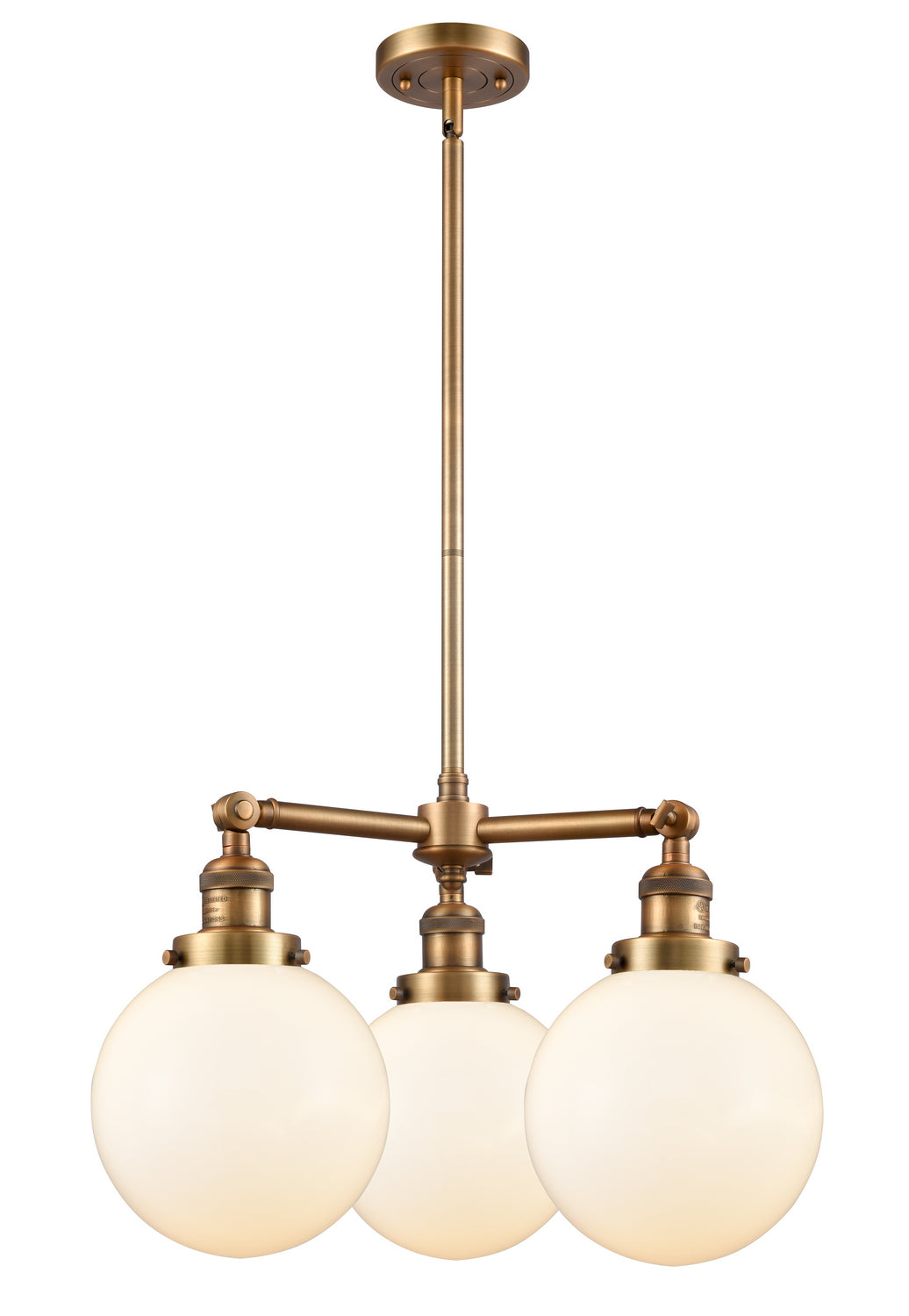 Innovations Franklin Restoration 207-BB-G201-8-LED Chandelier Light - Brushed Brass