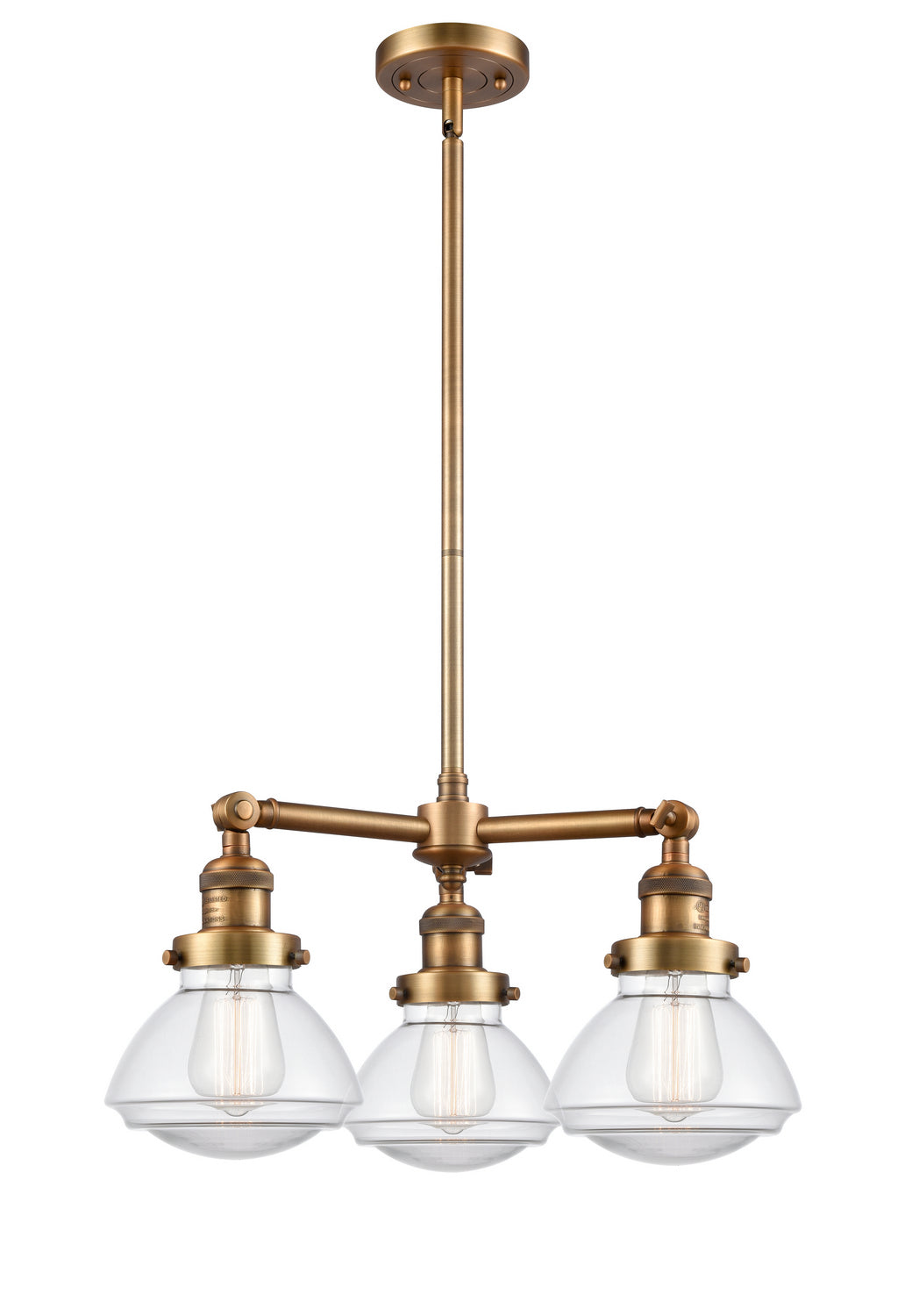 Innovations Franklin Restoration 207-BB-G322-LED Chandelier Light - Brushed Brass
