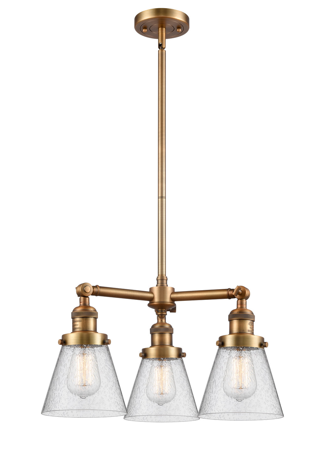 Innovations Franklin Restoration 207-BB-G64-LED Chandelier Light - Brushed Brass