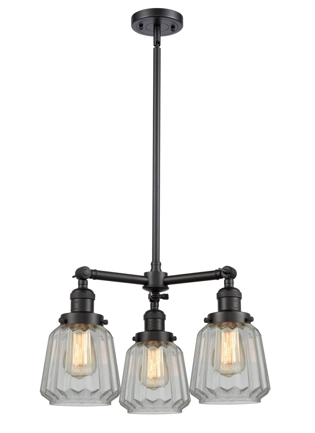 Innovations Franklin Restoration 207-BK-G142 Chandelier Light - Matte Black