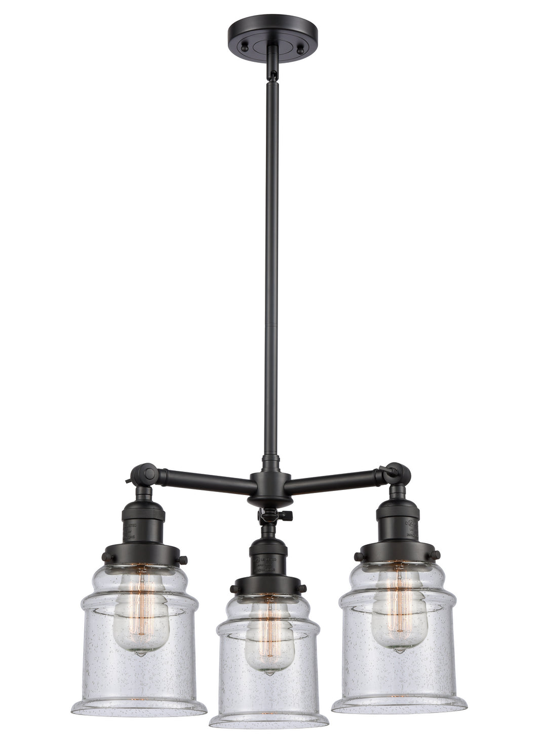 Innovations Franklin Restoration 207-BK-G184 Chandelier Light - Matte Black