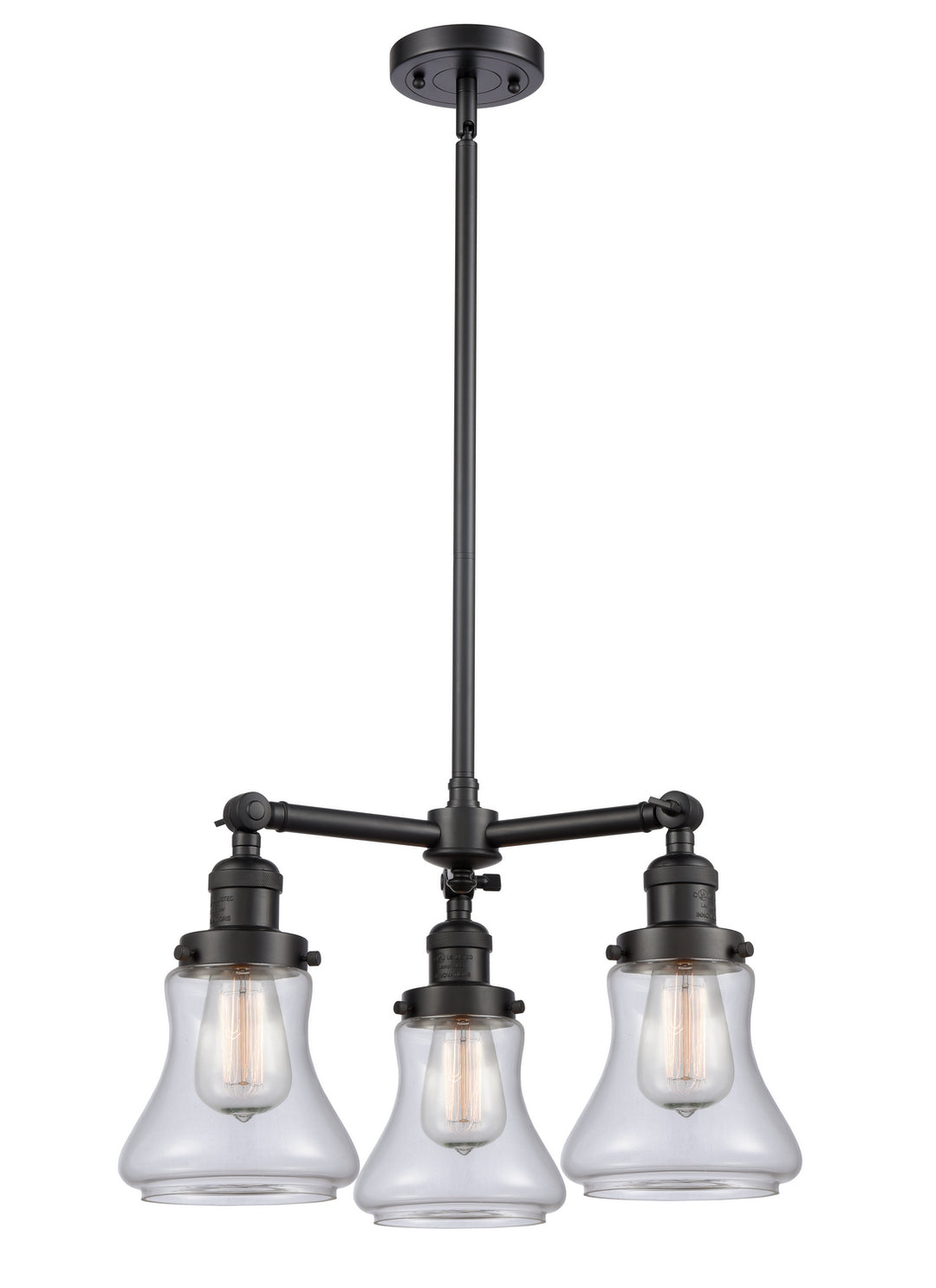 Innovations Franklin Restoration 207-BK-G192 Chandelier Light - Matte Black