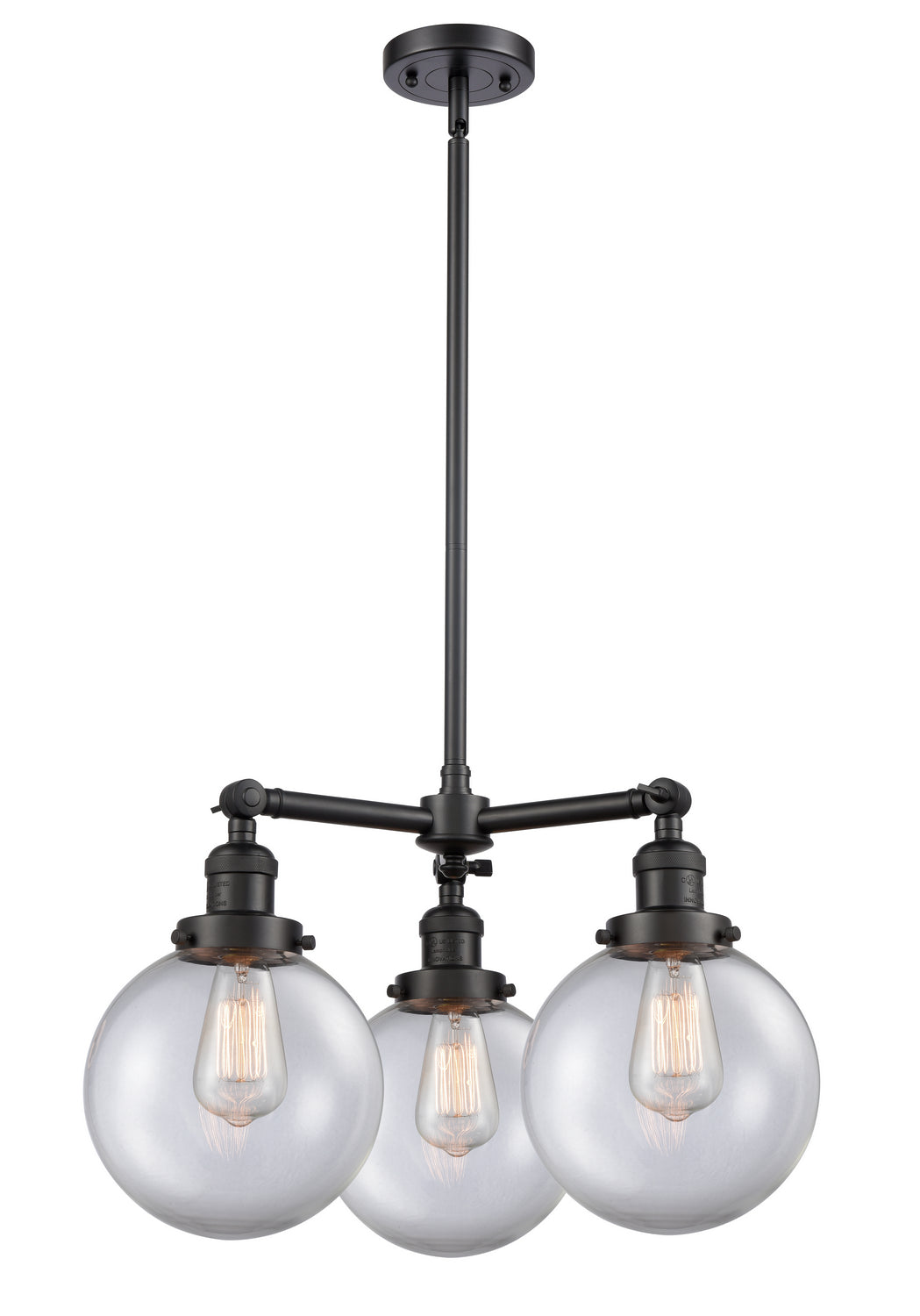 Innovations Franklin Restoration 207-BK-G202-8 Chandelier Light - Matte Black