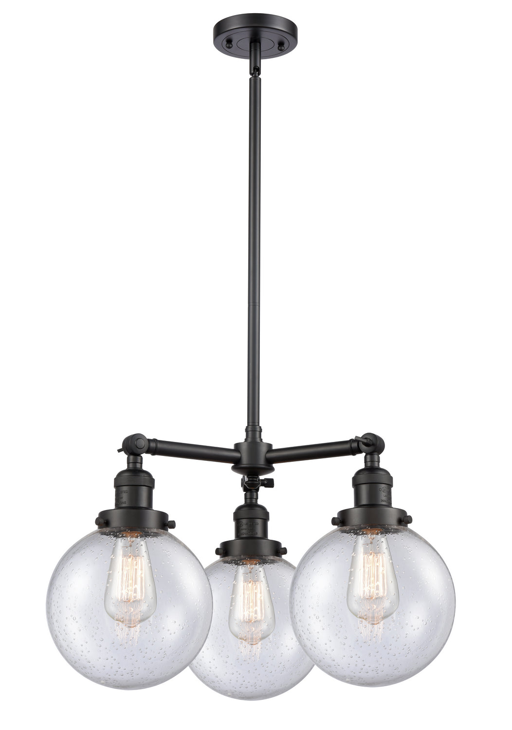 Innovations Franklin Restoration 207-BK-G204-8 Chandelier Light - Matte Black